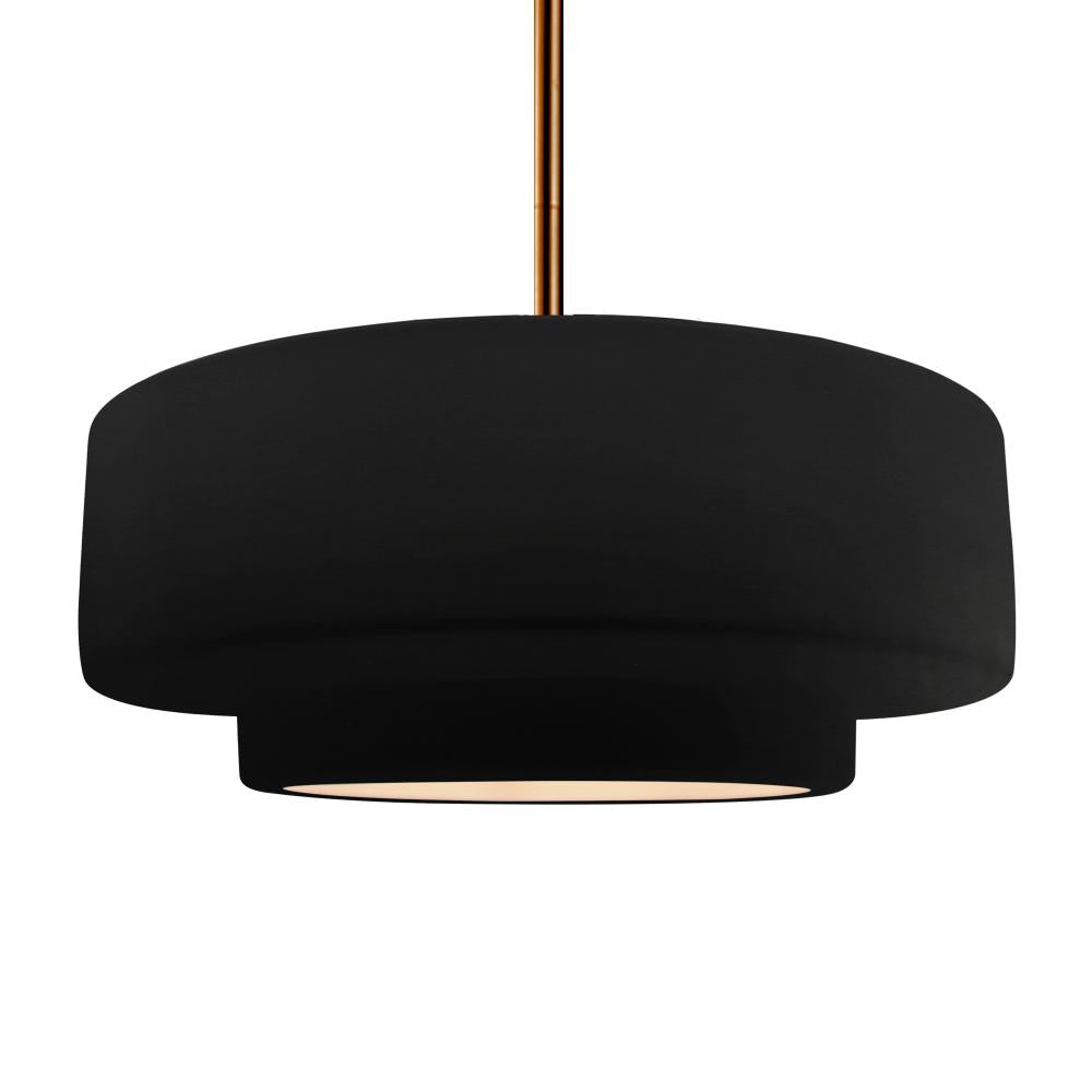 Justice Design Group RADIANCE CER-6545-CRB-BRSS-RIGID Pendant - Carbon Matte Black