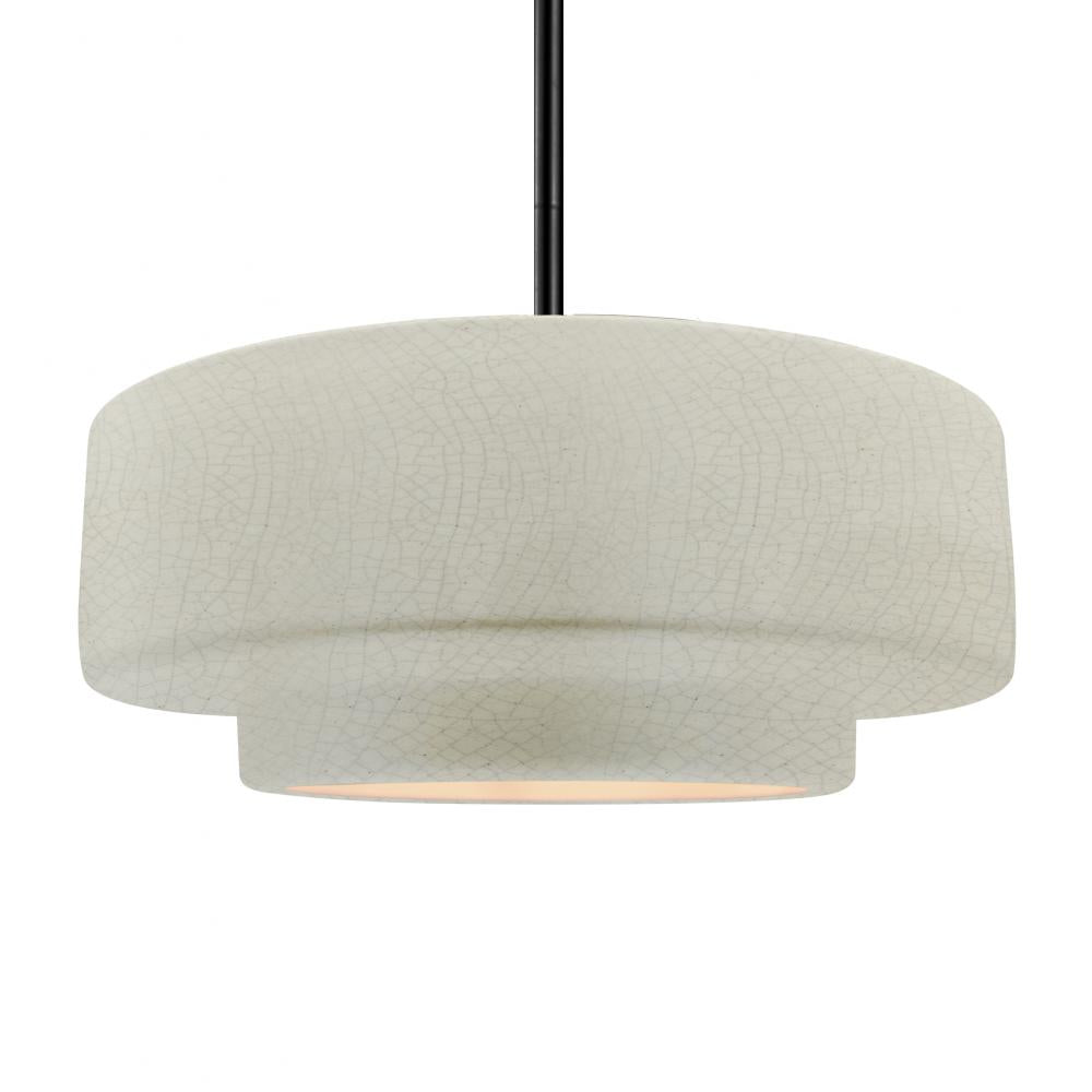 Justice Design Group RADIANCE CER-6545-CRK-MBLK-RIGID Pendant - White Crackle