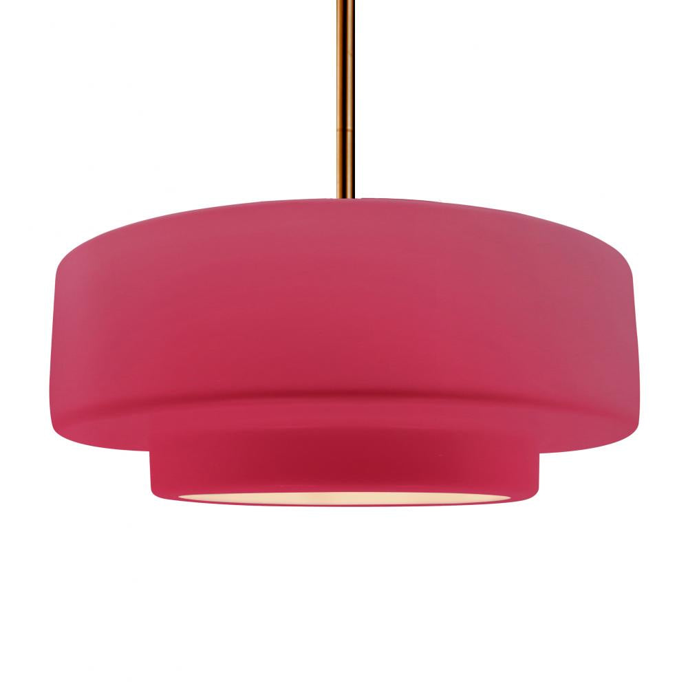 Justice Design Group RADIANCE CER-6545-CRSE-BRSS-RIGID Pendant - Cerise