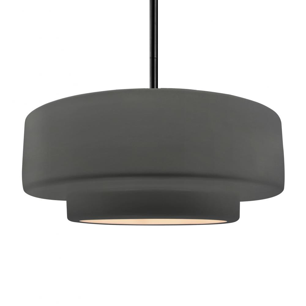 Justice Design Group RADIANCE CER-6545-GRY-MBLK-RIGID Pendant - Gloss Grey