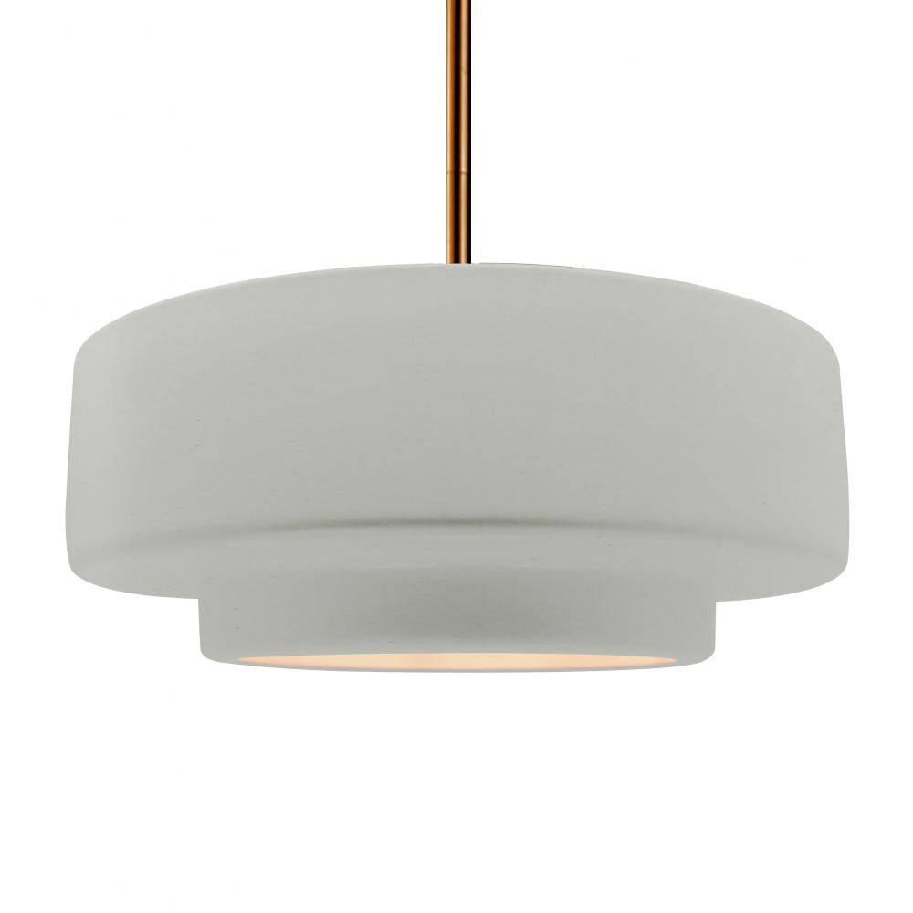 Justice Design Group RADIANCE CER-6545-MAT-BRSS-RIGID Pendant - Matte White