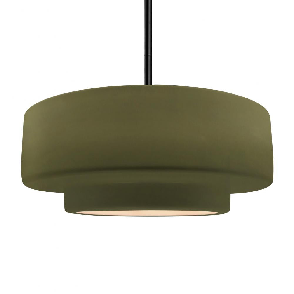 Justice Design Group RADIANCE CER-6545-MGRN-MBLK-RIGID Pendant - Matte Green