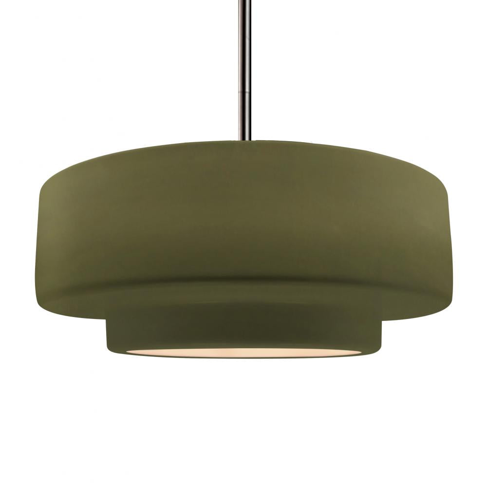 Justice Design Group RADIANCE CER-6545-MGRN-NCKL-RIGID Pendant - Matte Green