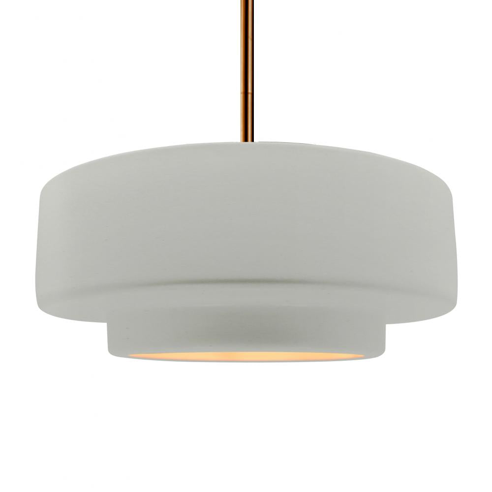 Justice Design Group RADIANCE CER-6545-MTGD-BRSS-RIGID Pendant - Matte White With Champagne Gold Internal