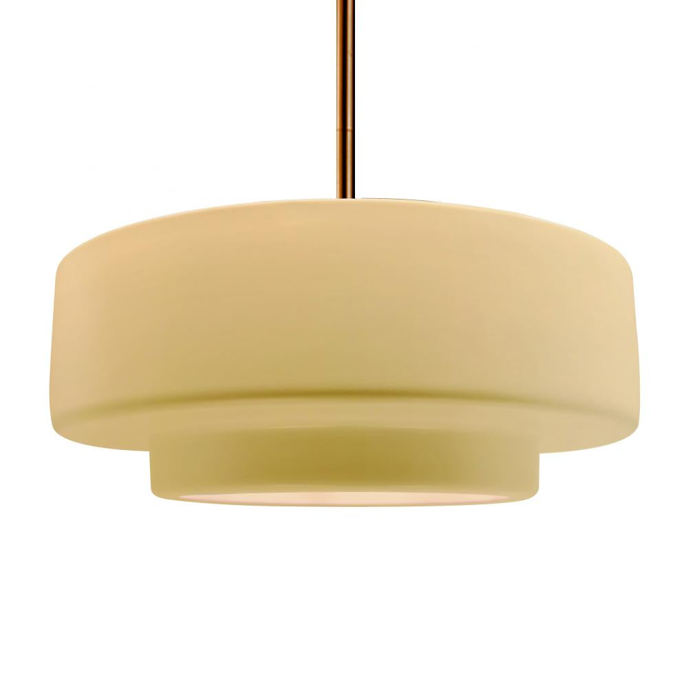 Justice Design Group RADIANCE CER-6545-MYLW-BRSS-RIGID Pendant - Muted Yellow