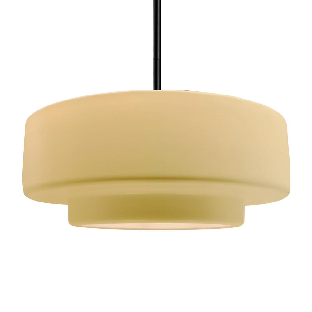 Justice Design Group RADIANCE CER-6545-MYLW-MBLK-RIGID Pendant - Muted Yellow