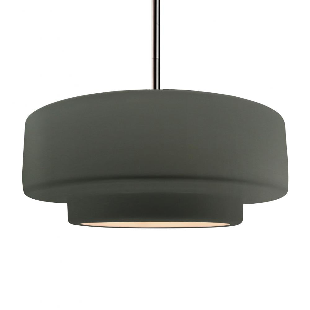 Justice Design Group RADIANCE CER-6545-PWGN-NCKL-RIGID Pendant - Pewter Green