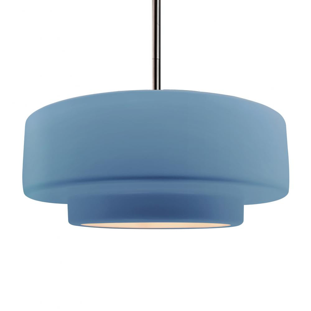 Justice Design Group RADIANCE CER-6545-SKBL-NCKL-RIGID Pendant - Sky Blue