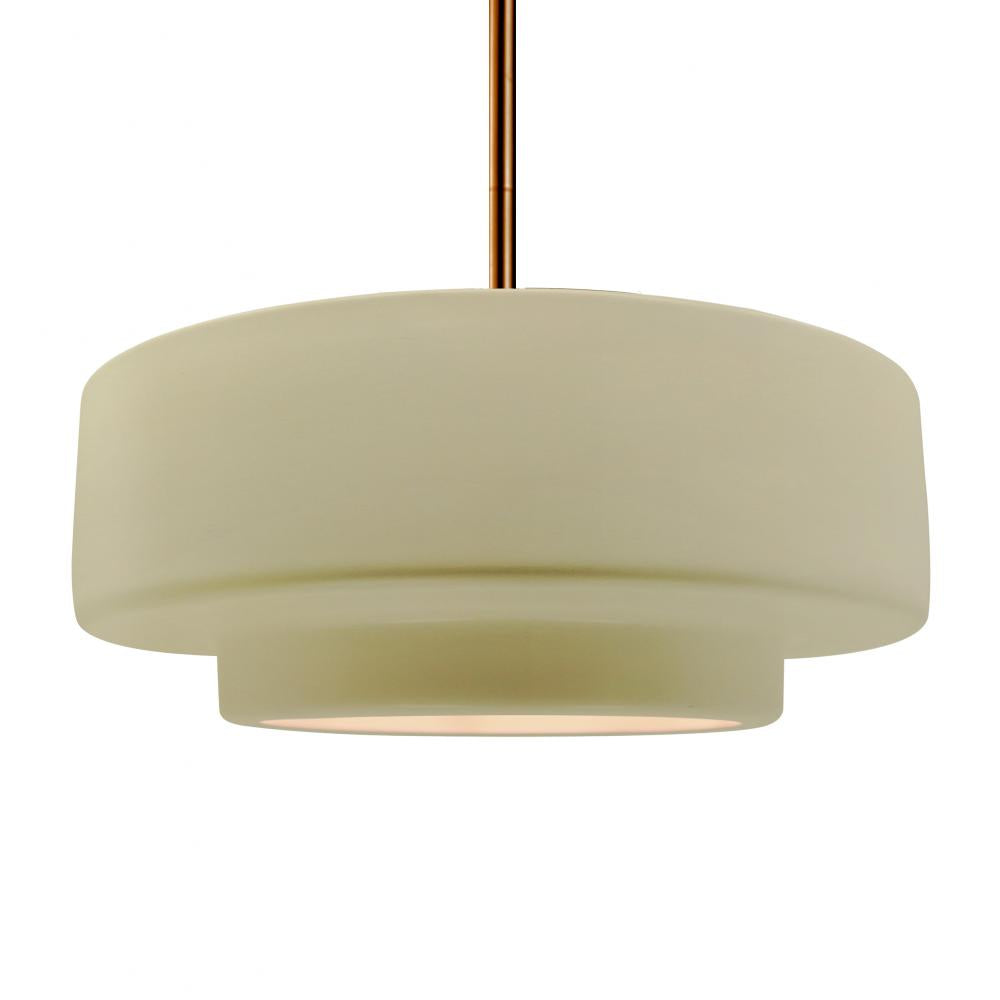 Justice Design Group RADIANCE CER-6545-VAN-BRSS-RIGID Pendant - Vanilla Gloss