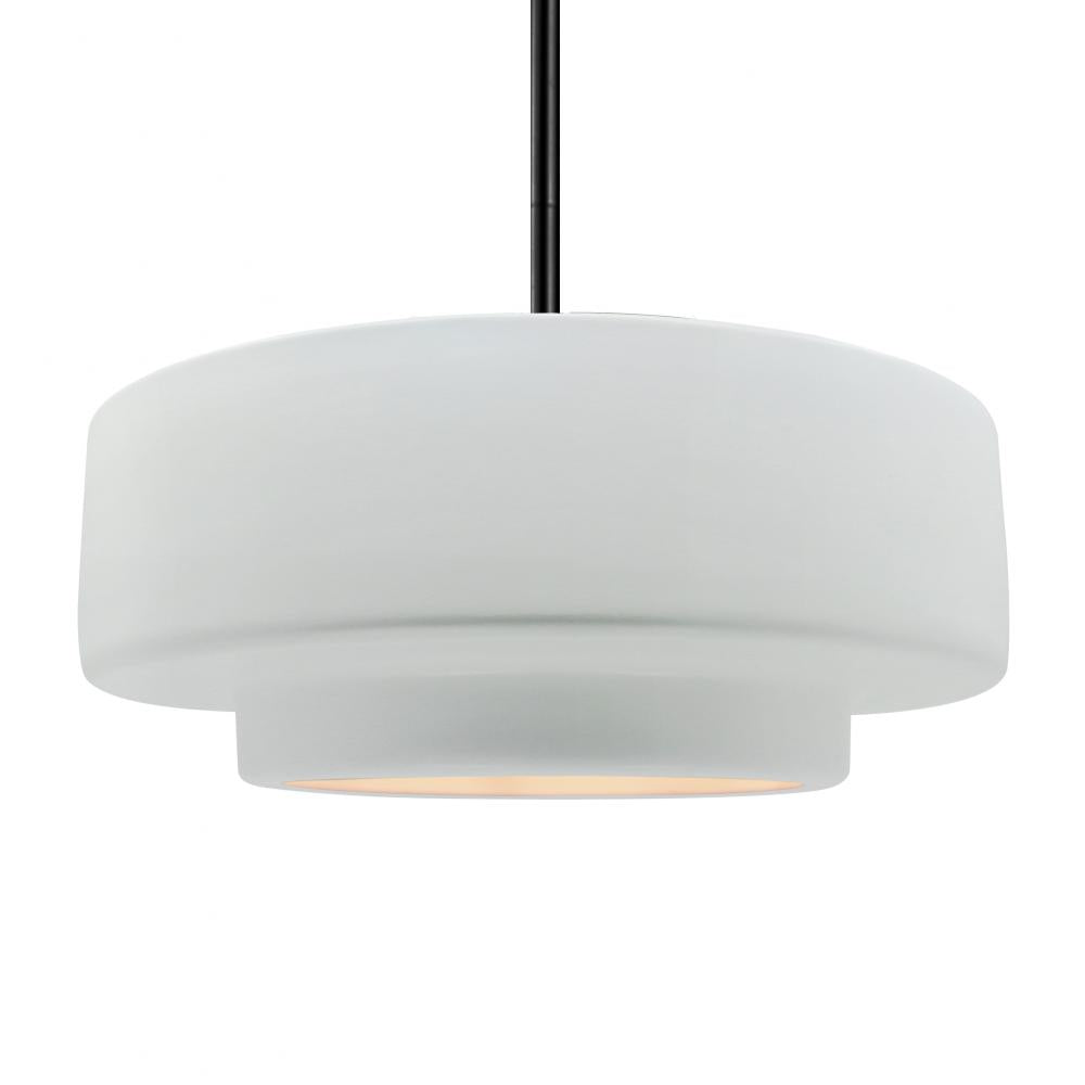 Justice Design Group RADIANCE CER-6545-WHT-MBLK-RIGID Pendant - Gloss White