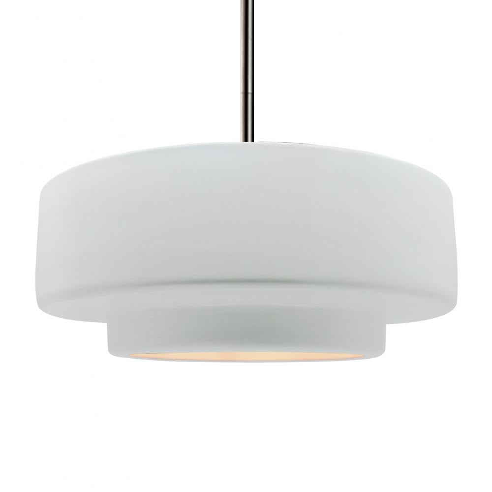 Justice Design Group RADIANCE CER-6545-WHT-NCKL-RIGID Pendant - Gloss White