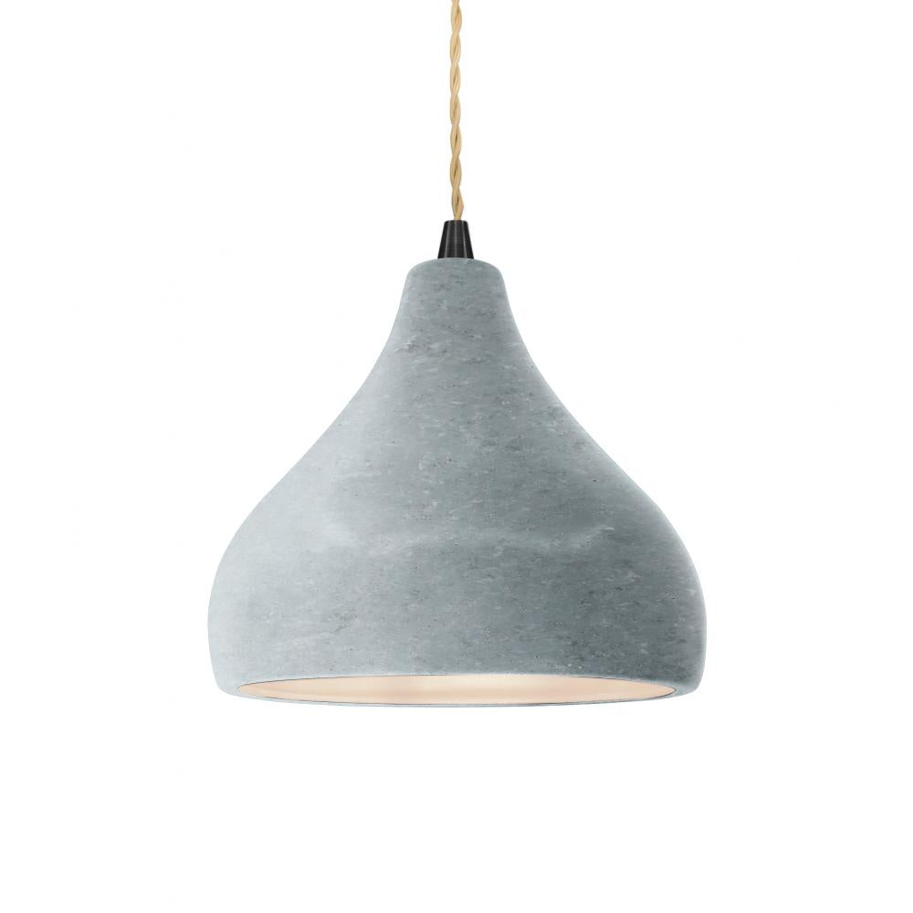 Justice Design Group RADIANCE CER-6560-CONC-MBLK-BEIG-TWST Mini Pendant - Concrete