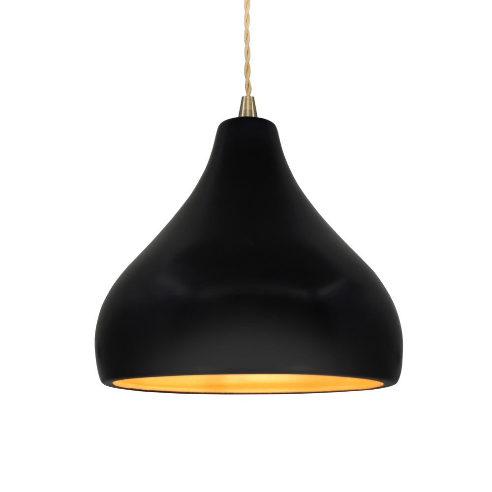 Justice Design Group RADIANCE CER-6563-CBGD-ABRS-BEIG-TWST Pendant - Carbon Matte Black With Champagne Gold Internal