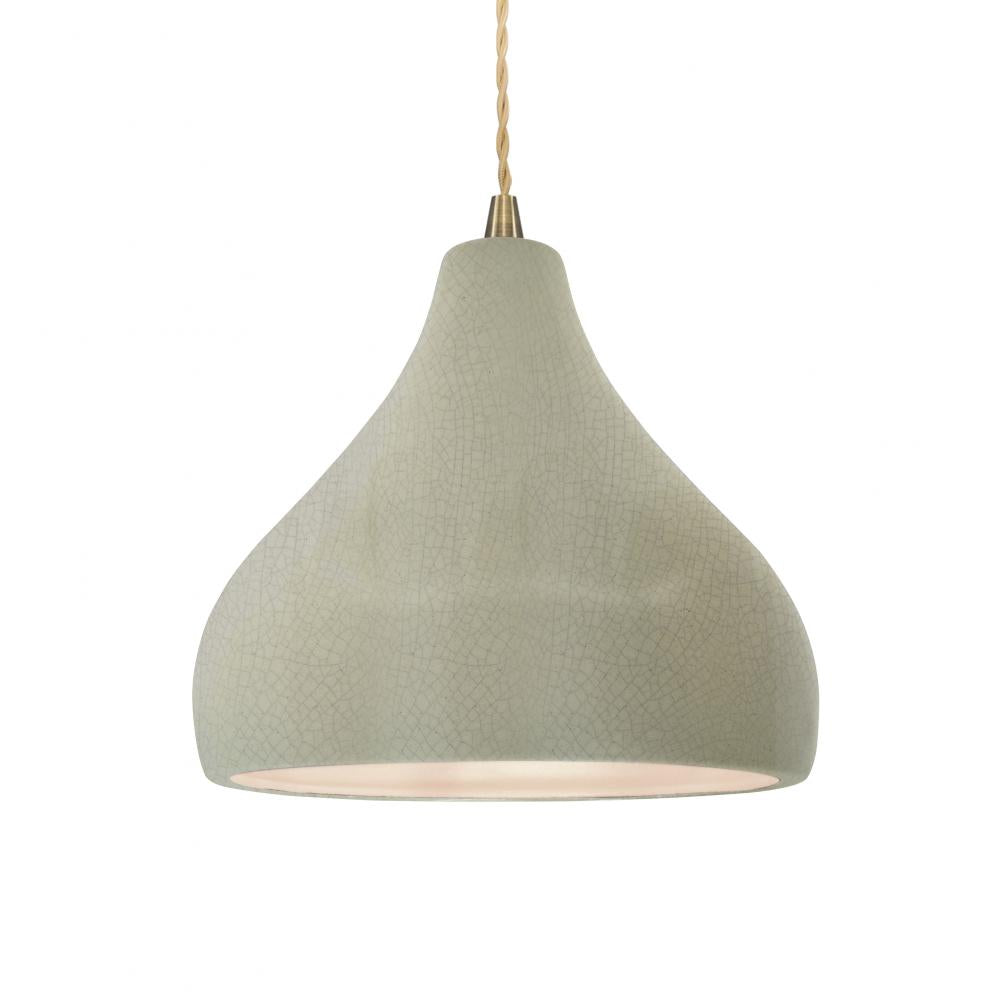 Justice Design Group RADIANCE CER-6563-CKC-ABRS-BEIG-TWST Pendant - Celadon Green Crackle