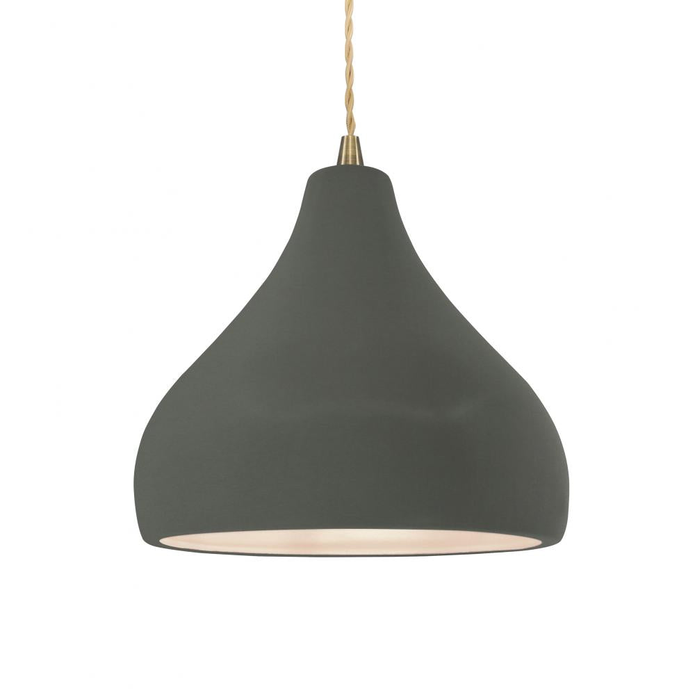 Justice Design Group RADIANCE CER-6563-PWGN-ABRS-BEIG-TWST Pendant - Pewter Green