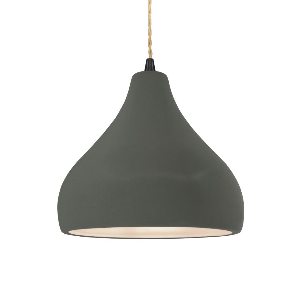 Justice Design Group RADIANCE CER-6563-PWGN-MBLK-BEIG-TWST Pendant - Pewter Green