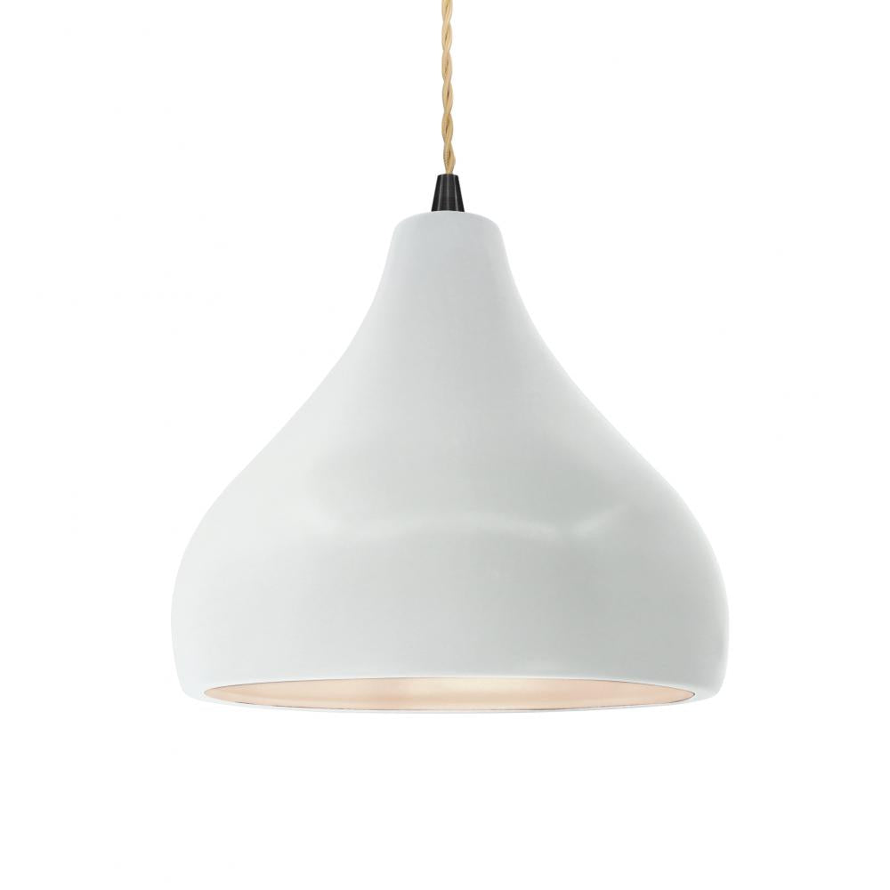 Justice Design Group RADIANCE CER-6563-WHT-MBLK-BEIG-TWST Pendant - Gloss White