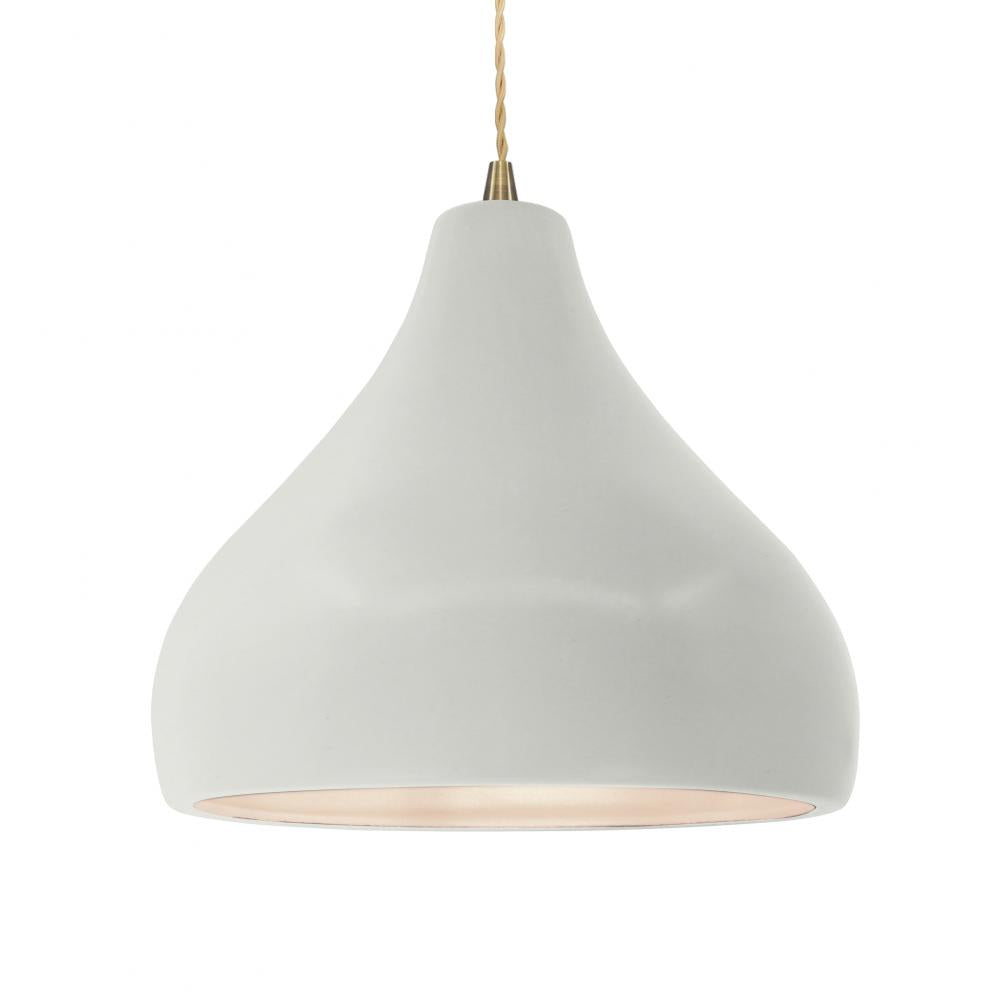 Justice Design Group RADIANCE CER-6565-MAT-ABRS-BEIG-TWST Pendant - Matte White