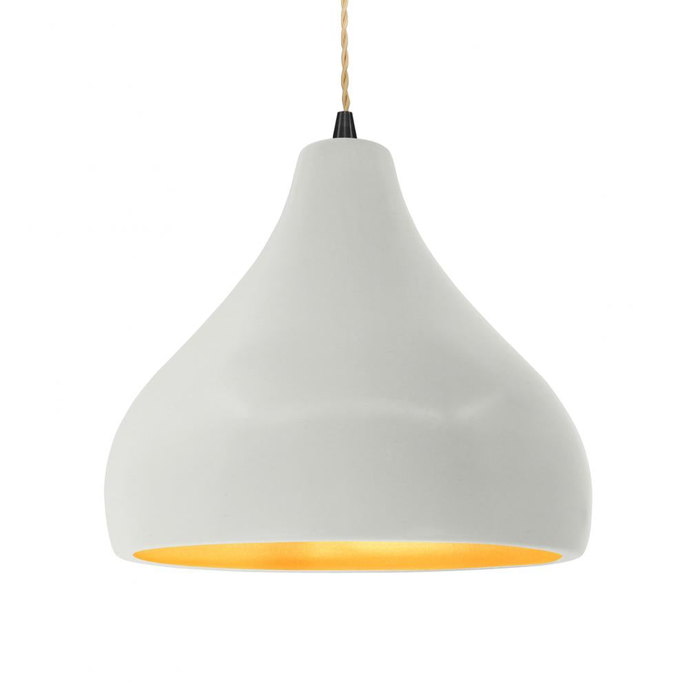 Justice Design Group RADIANCE CER-6565-MTGD-MBLK-BEIG-TWST Pendant - Matte White With Champagne Gold Internal