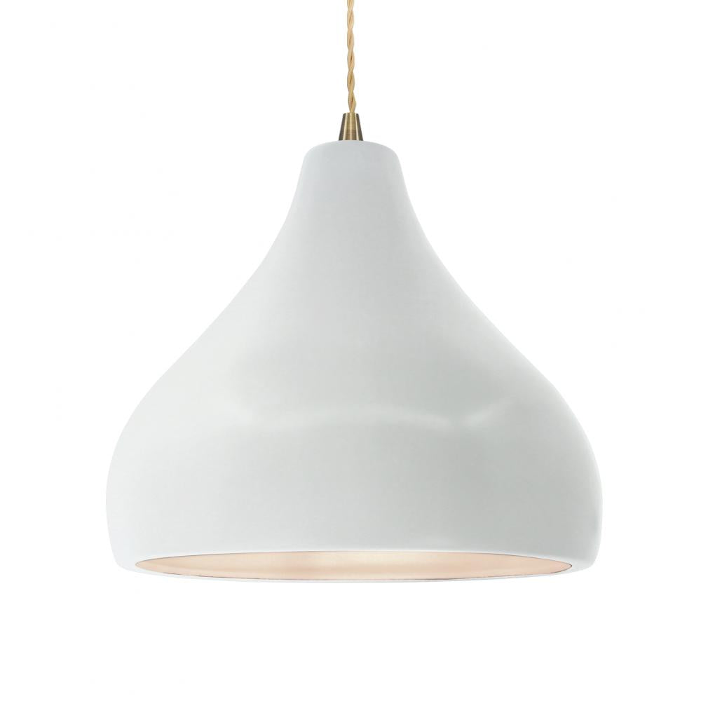 Justice Design Group RADIANCE CER-6565-WHT-ABRS-BEIG-TWST Pendant - Gloss White