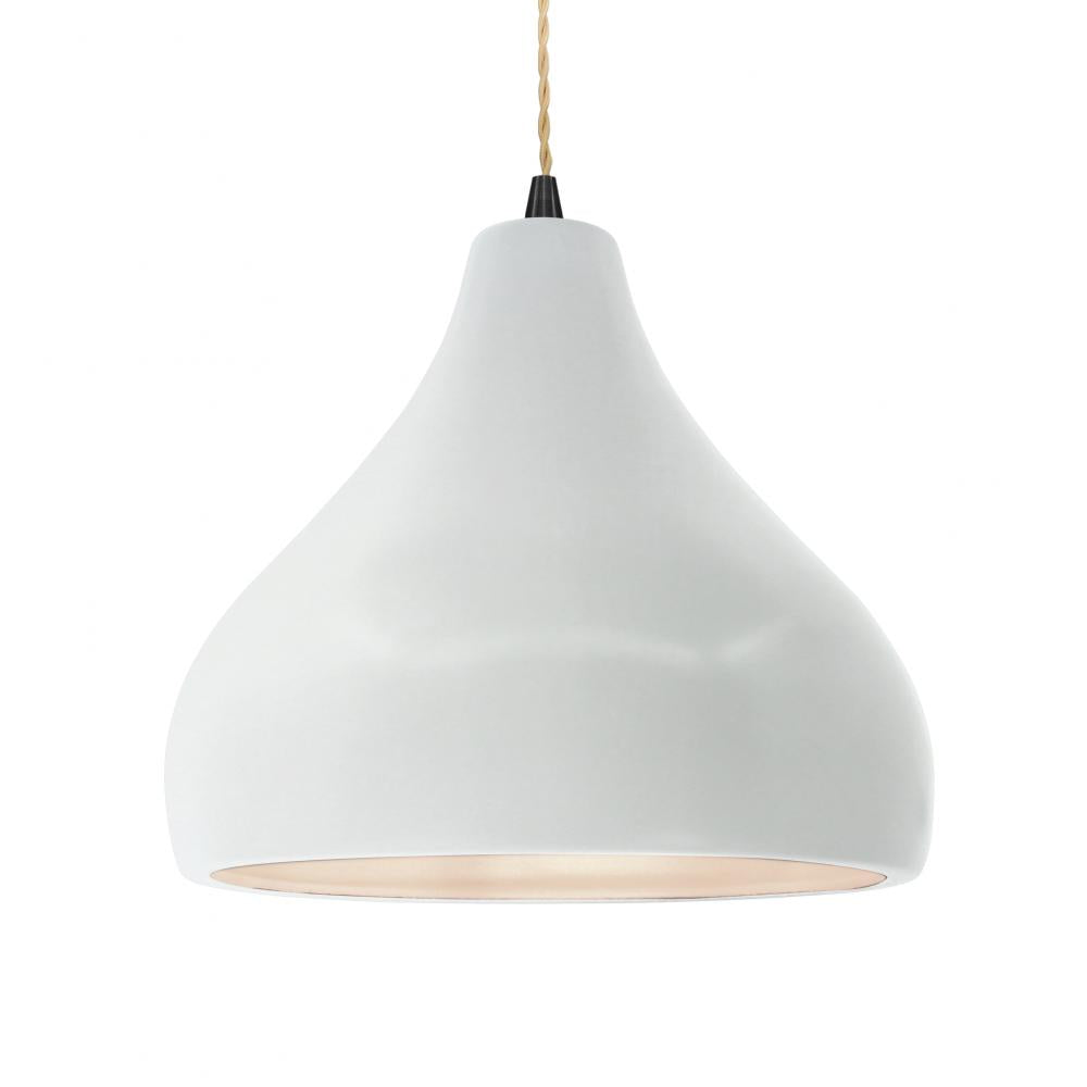 Justice Design Group RADIANCE CER-6565-WHT-MBLK-BEIG-TWST Pendant - Gloss White