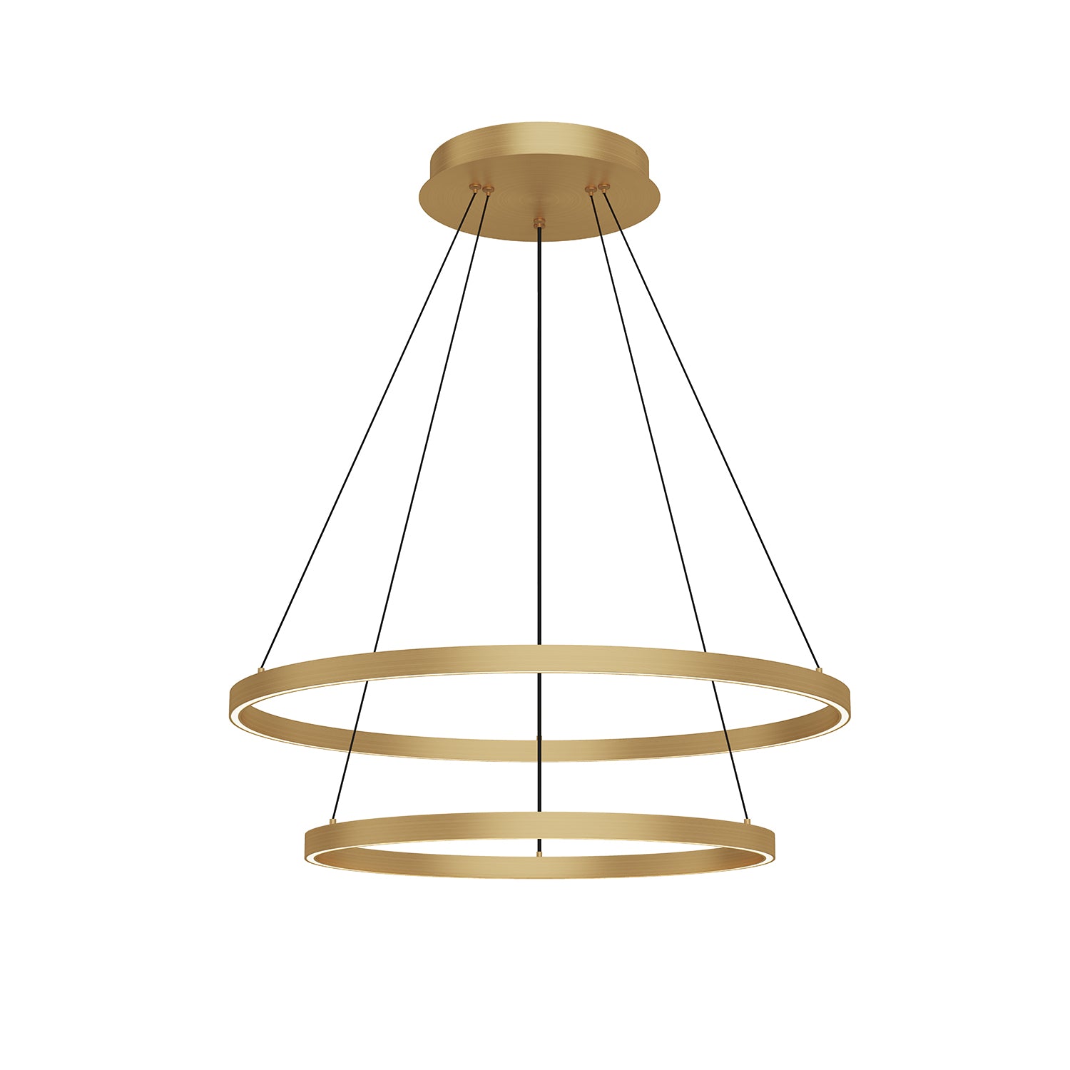 Cerchio 32-in Brushed Gold LED Chandeliers