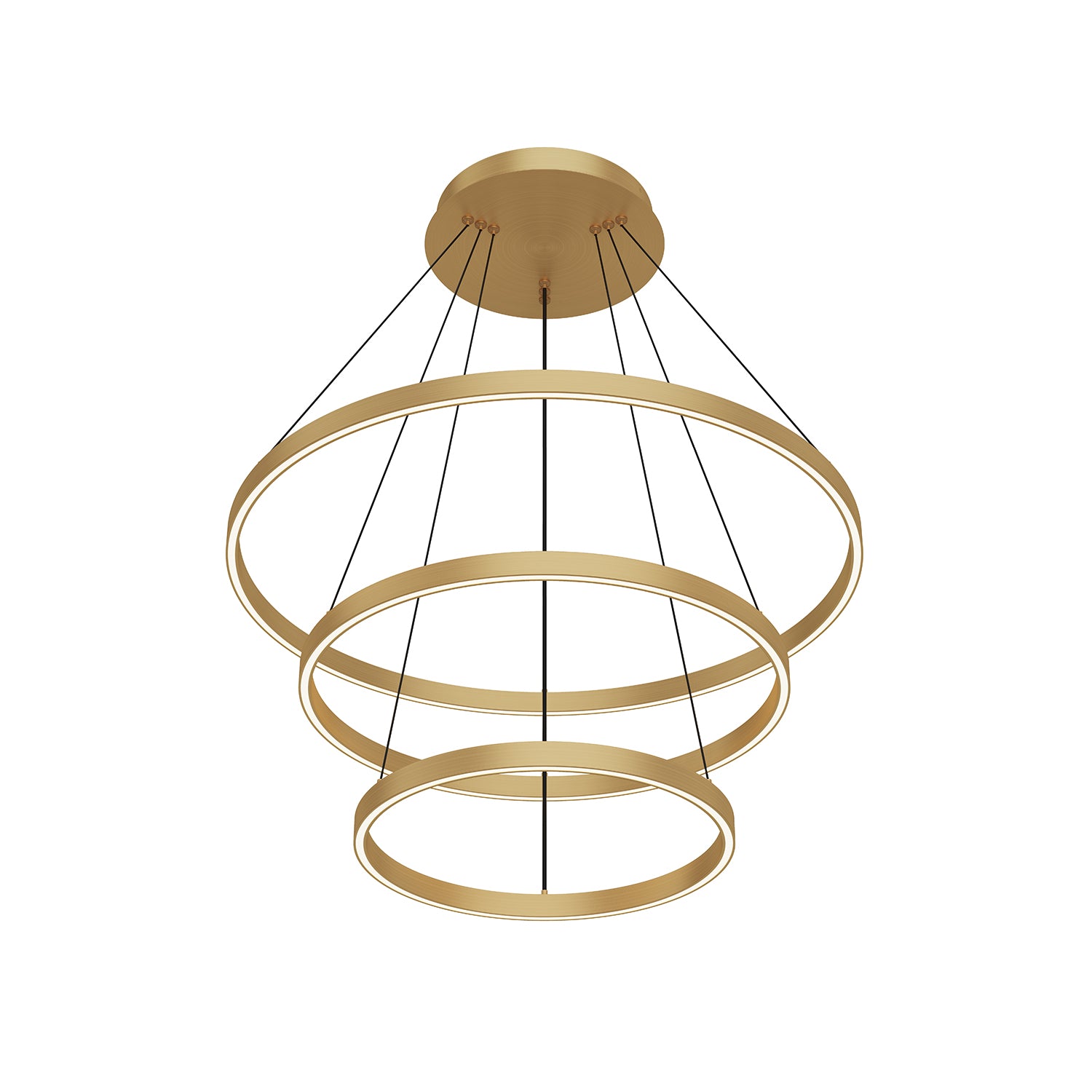 Cerchio 32-in Brushed Gold LED Chandeliers