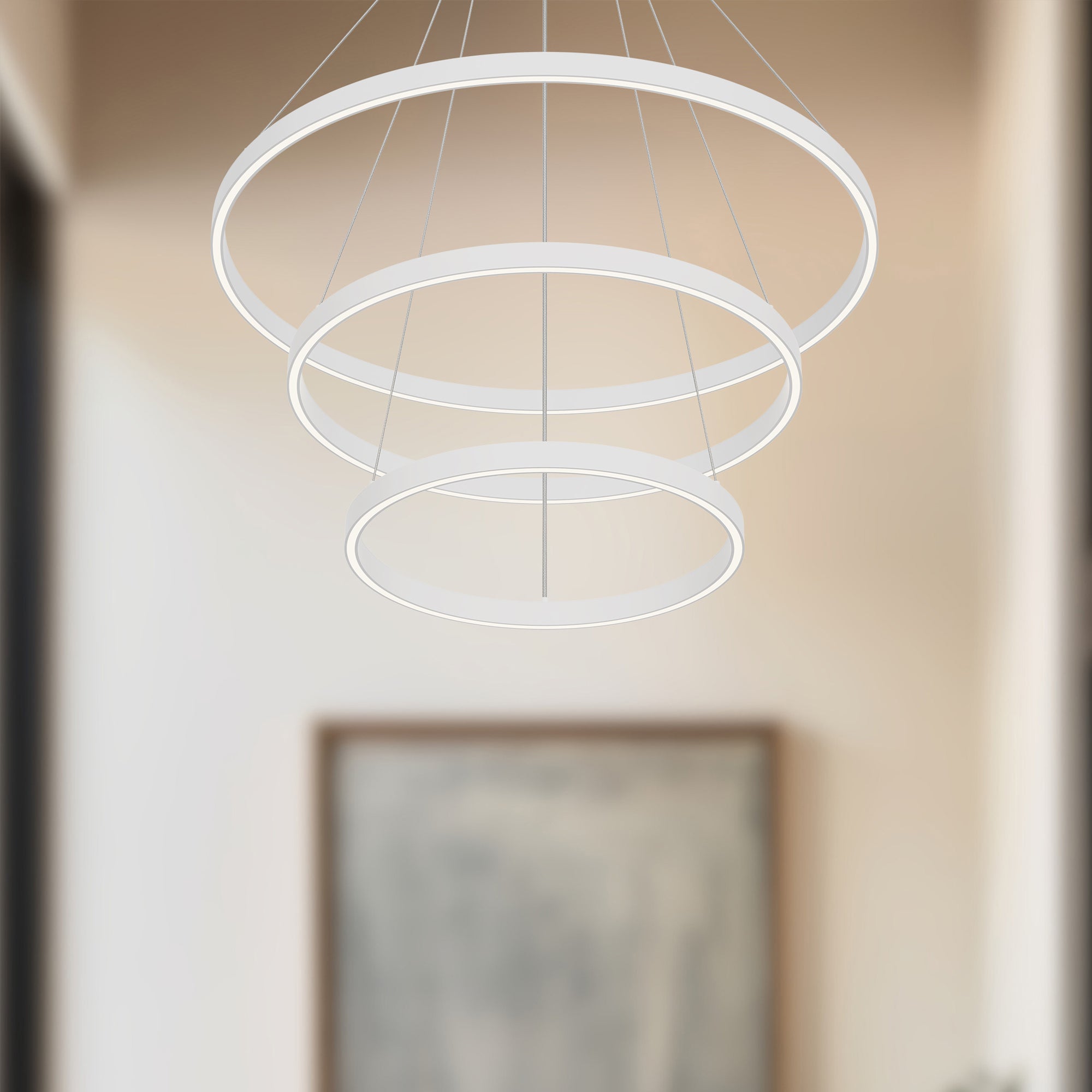 Cerchio 32-in White LED Chandeliers