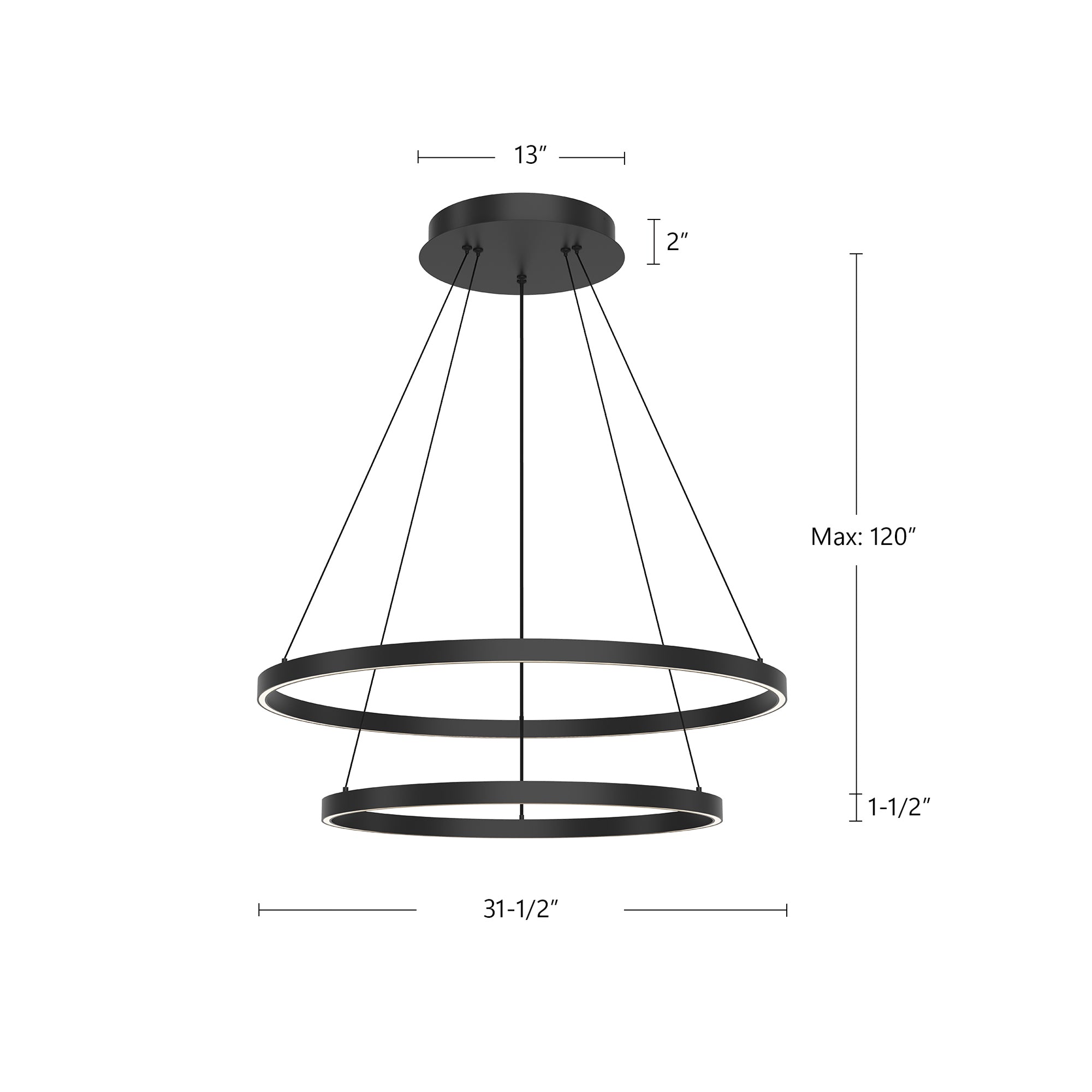 Cerchio 32-in Brushed Gold LED Chandeliers