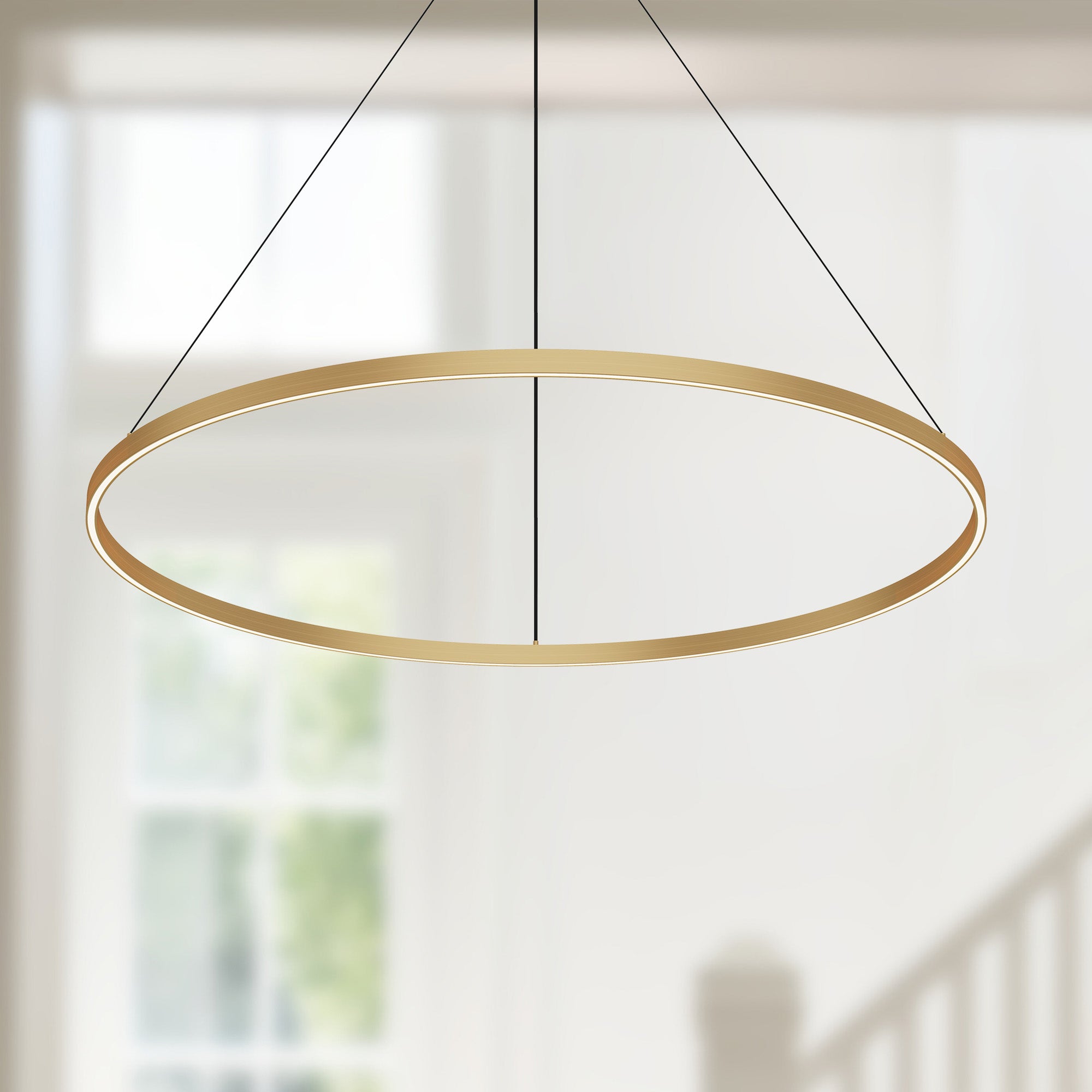 Cerchio 48-in Brushed Gold LED Pendant