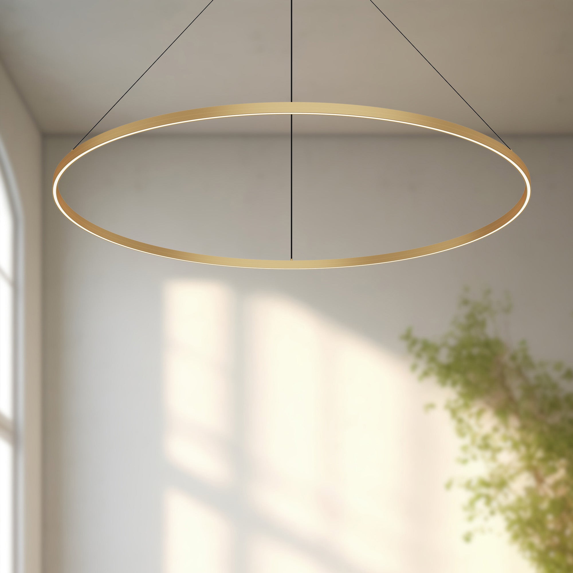 Cerchio 60-in Brushed Gold LED Pendant