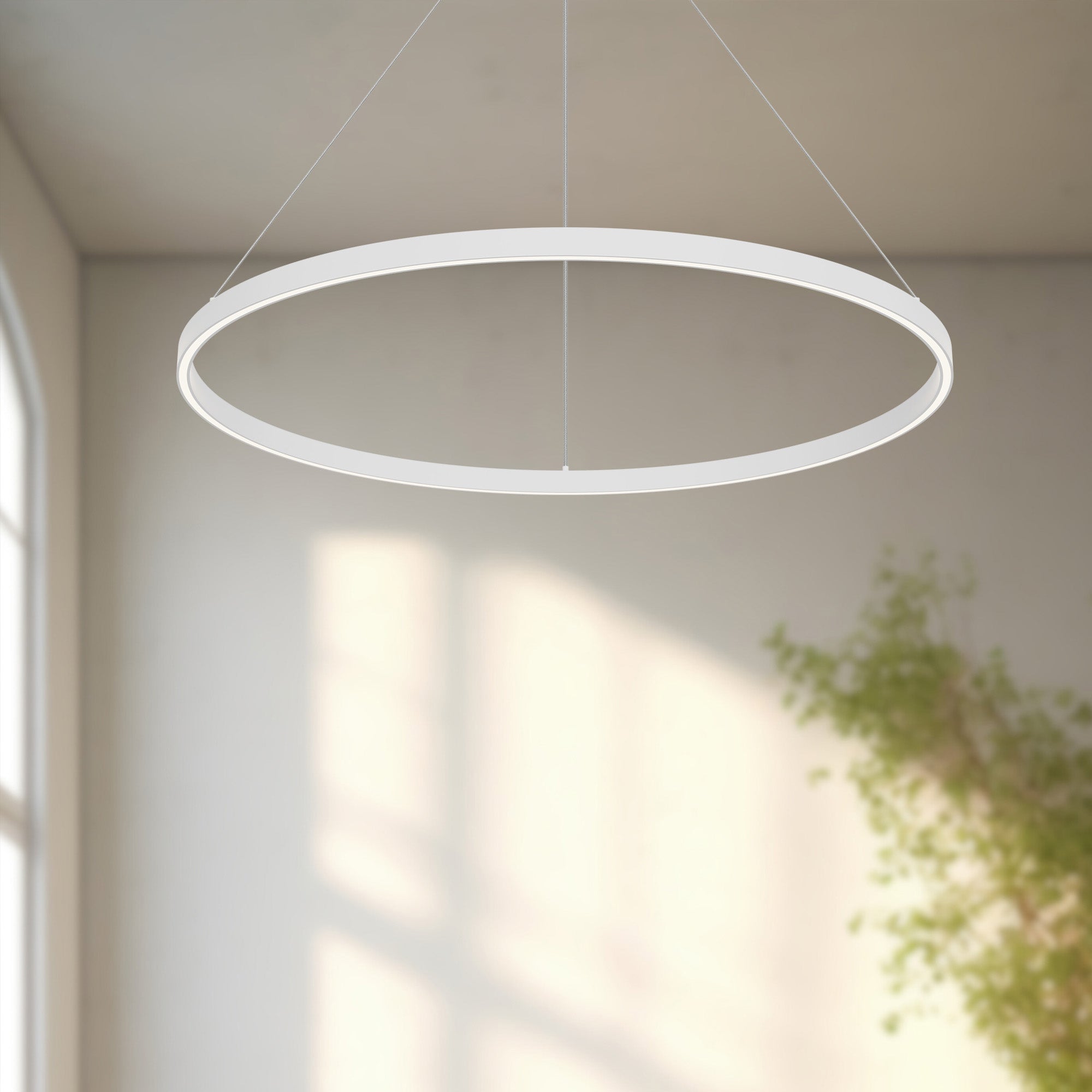 Cerchio 36-in White LED Pendant