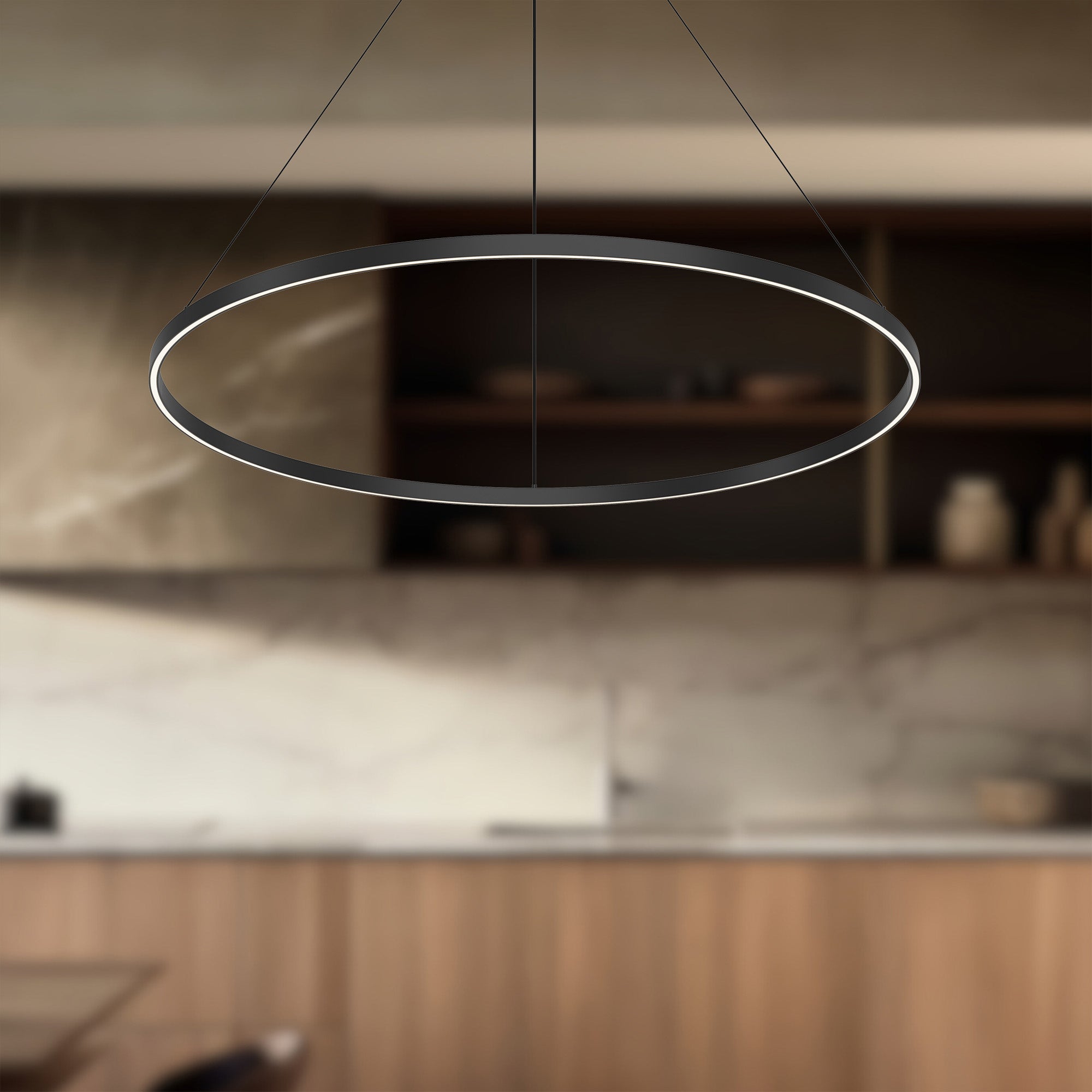 Cerchio 48-in Black LED Pendant