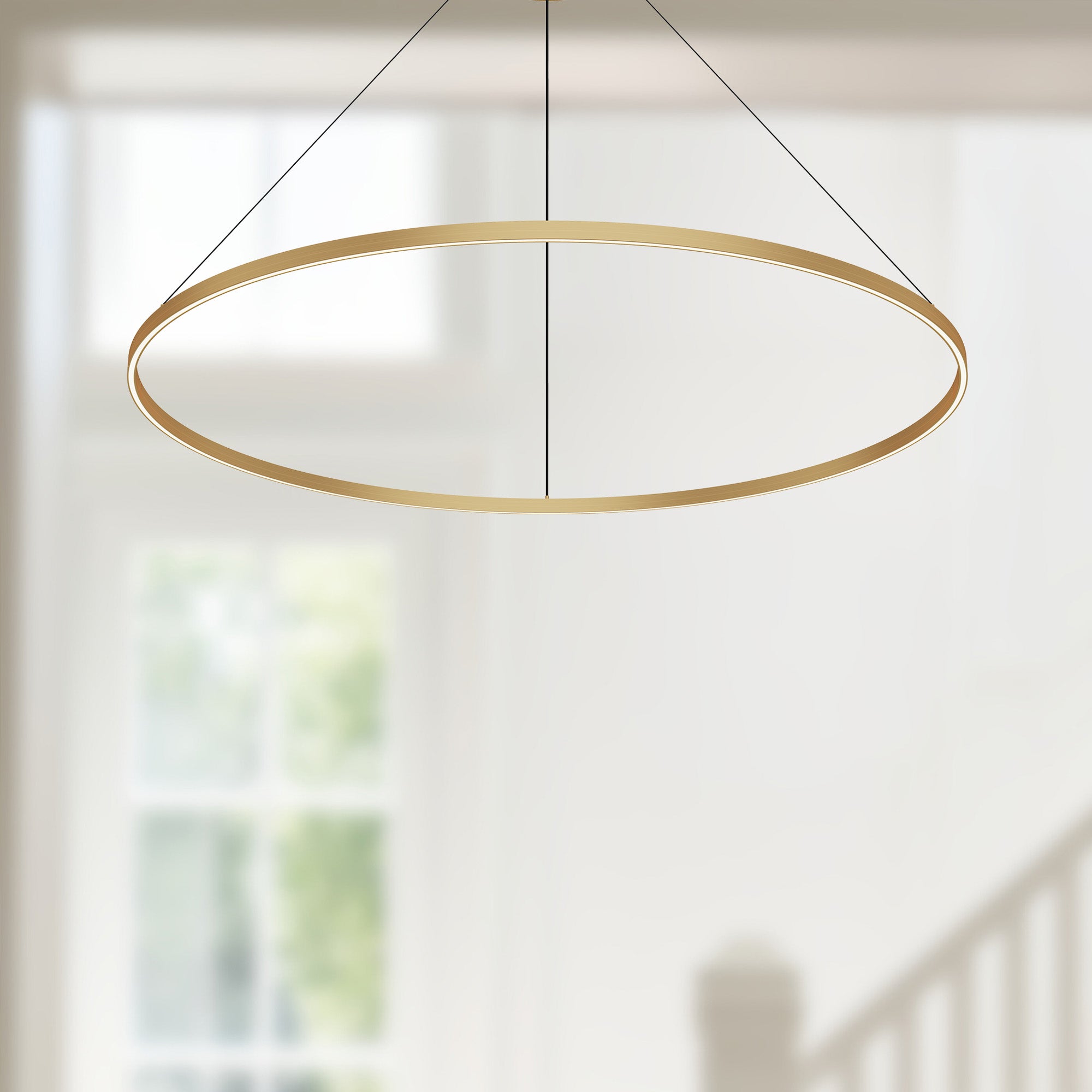 Cerchio 60-in Brushed Gold LED Pendant