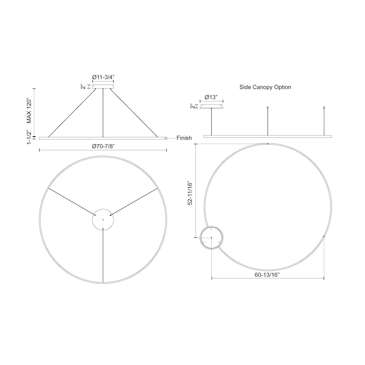 Cerchio 72-in Black LED Pendant