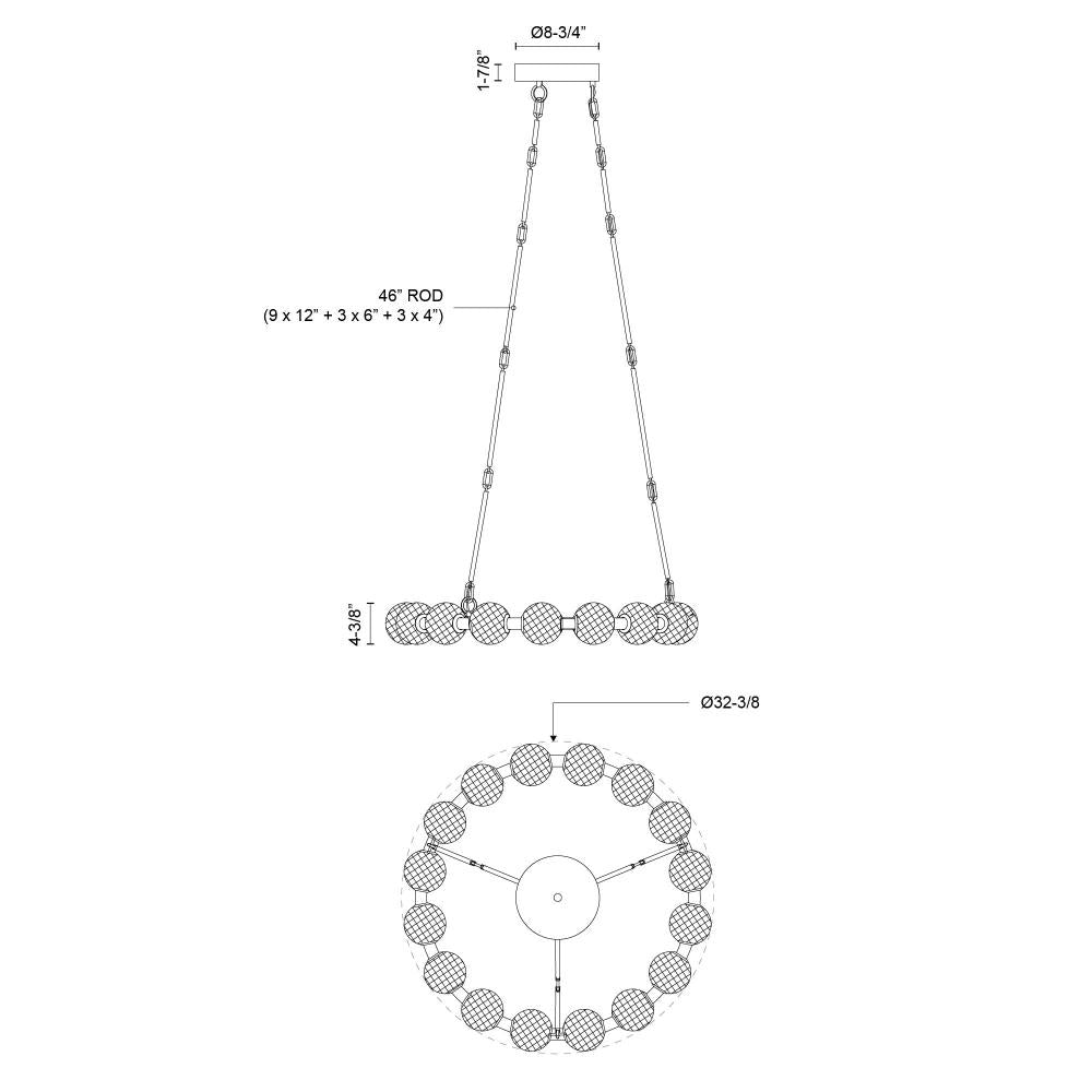 Alora Lighting MARNI CH321032NB-UNV-010 Chandelier - Natural Brass