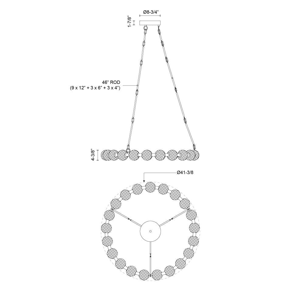 Alora Lighting MARNI CH321041NB-UNV-010 Chandelier - Natural Brass