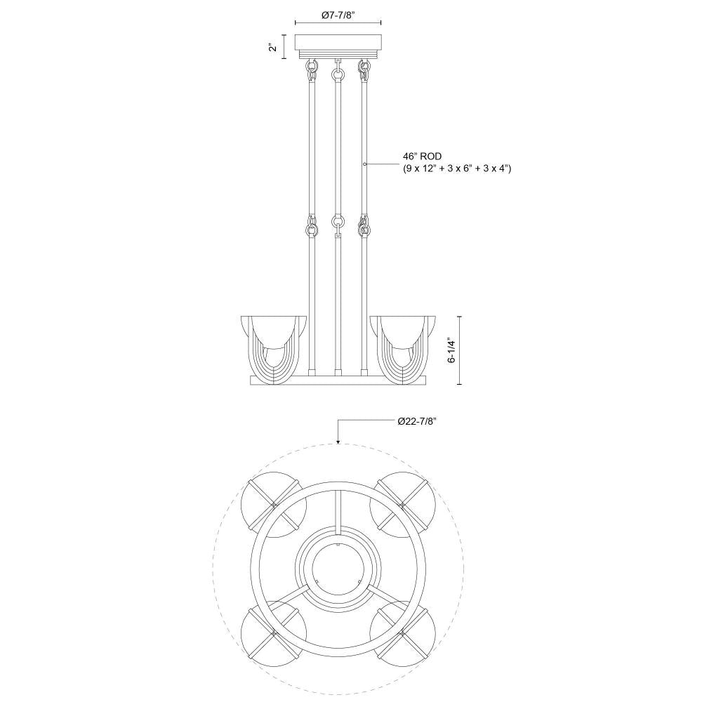 Alora Lighting COLETTE CH362423UBAR-UNV Chandelier - Urban Bronze