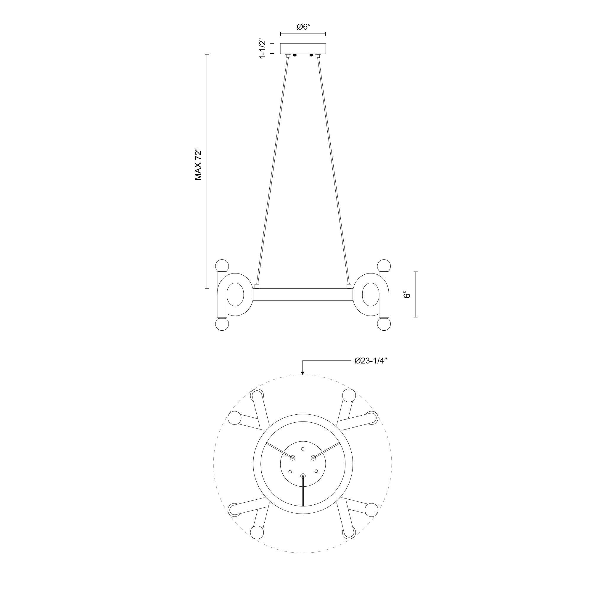 Sadie 23-in Matte Black Socket Chandelier