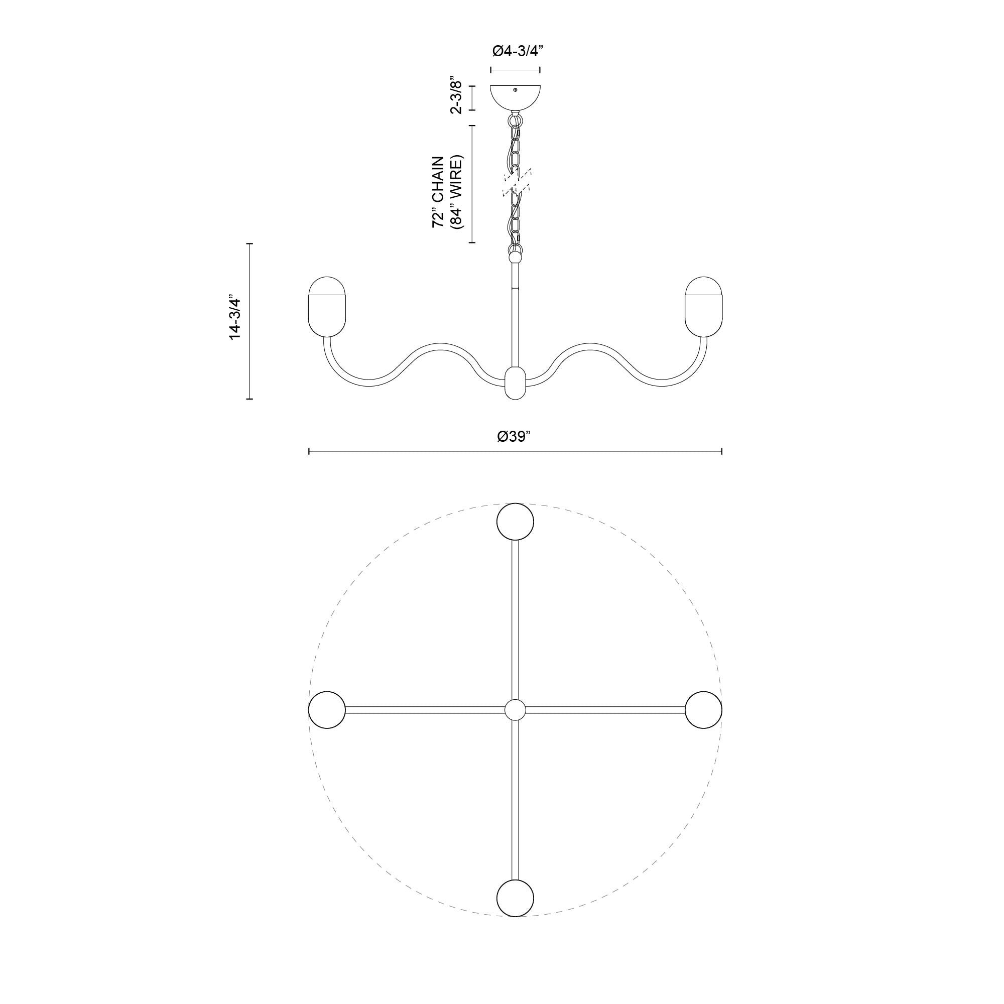 Effie 39-in Antique White/Opal Glass Socket Chandelier