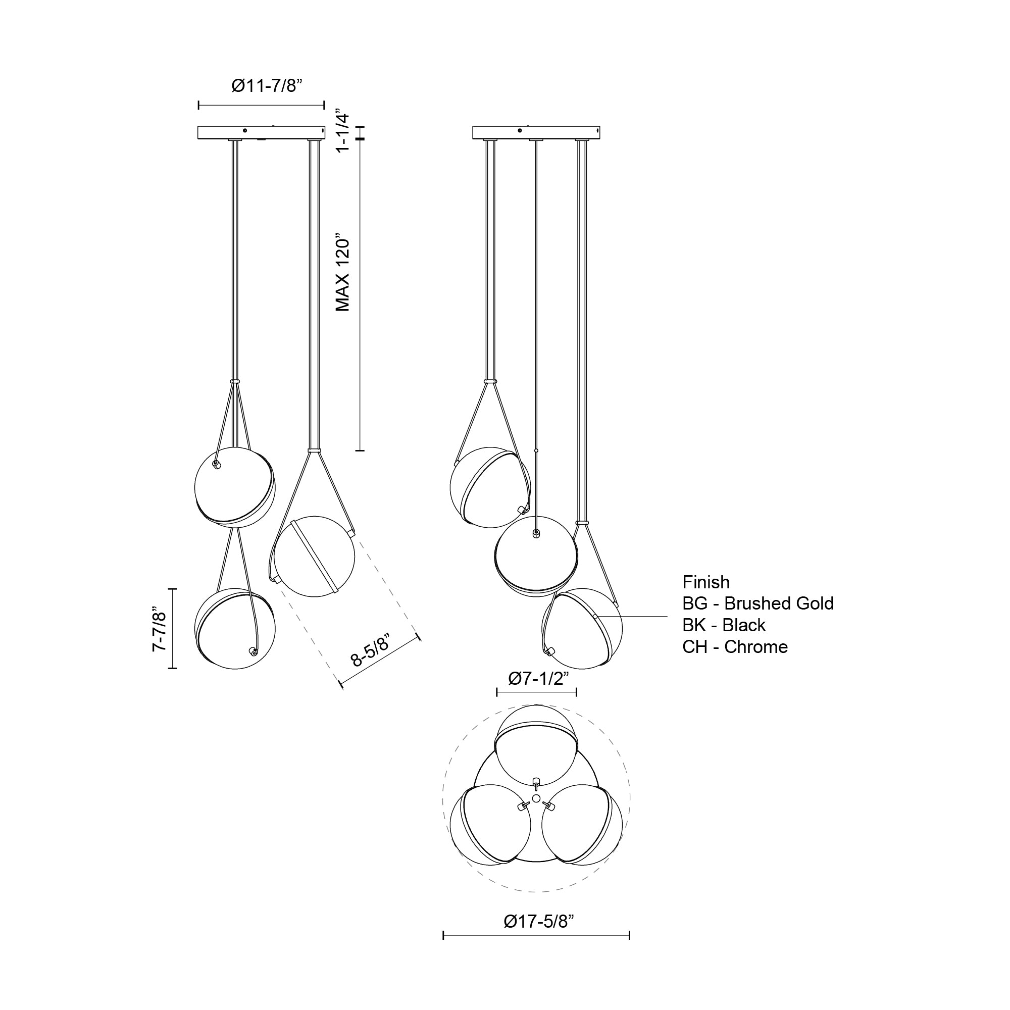 Aries 18-in Chrome LED Chandeliers