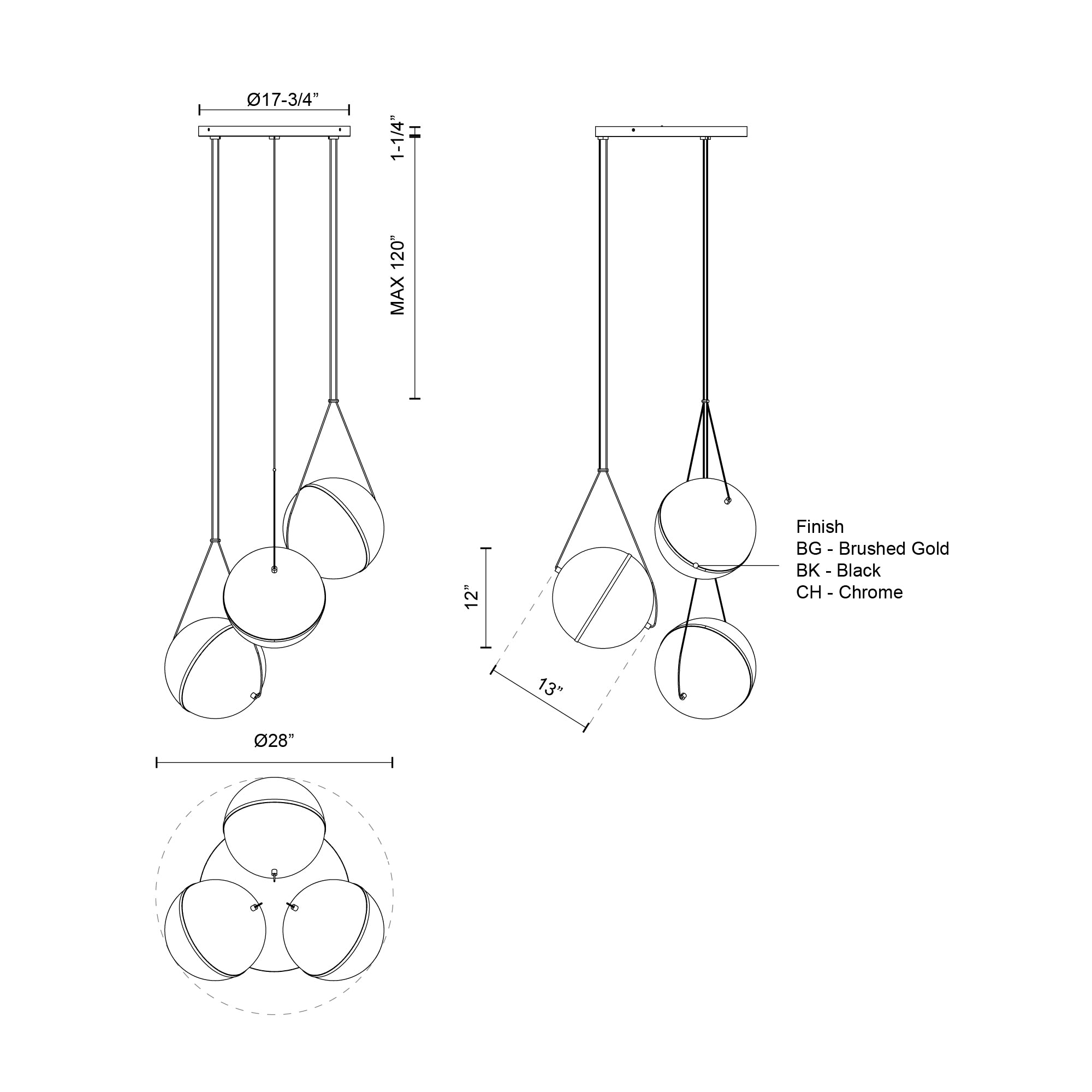 Aries 28-in Chrome LED Chandeliers