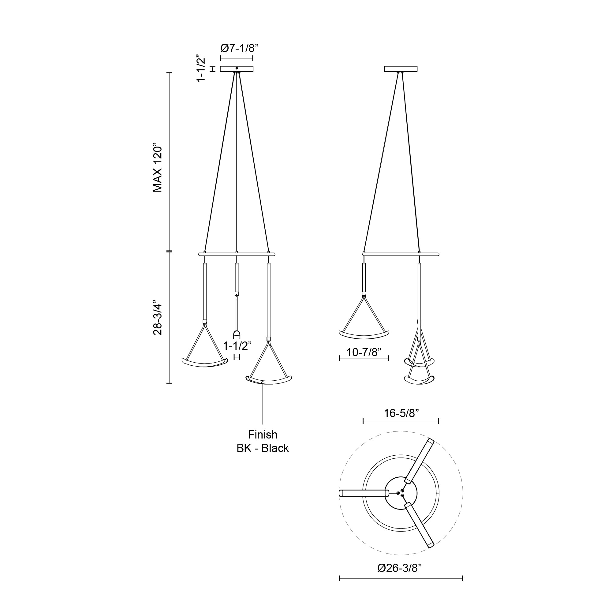 Mobil 27-in Black LED Chandeliers