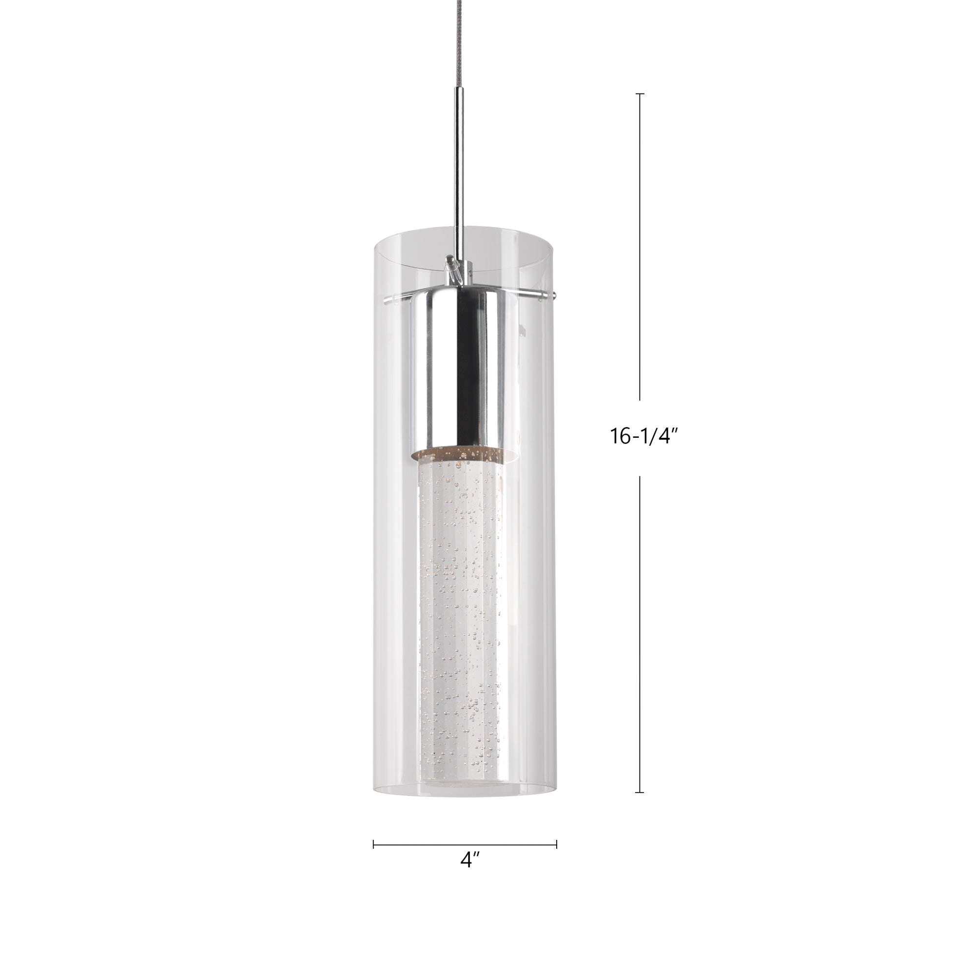 Champagne 4-in Chrome LED Pendant