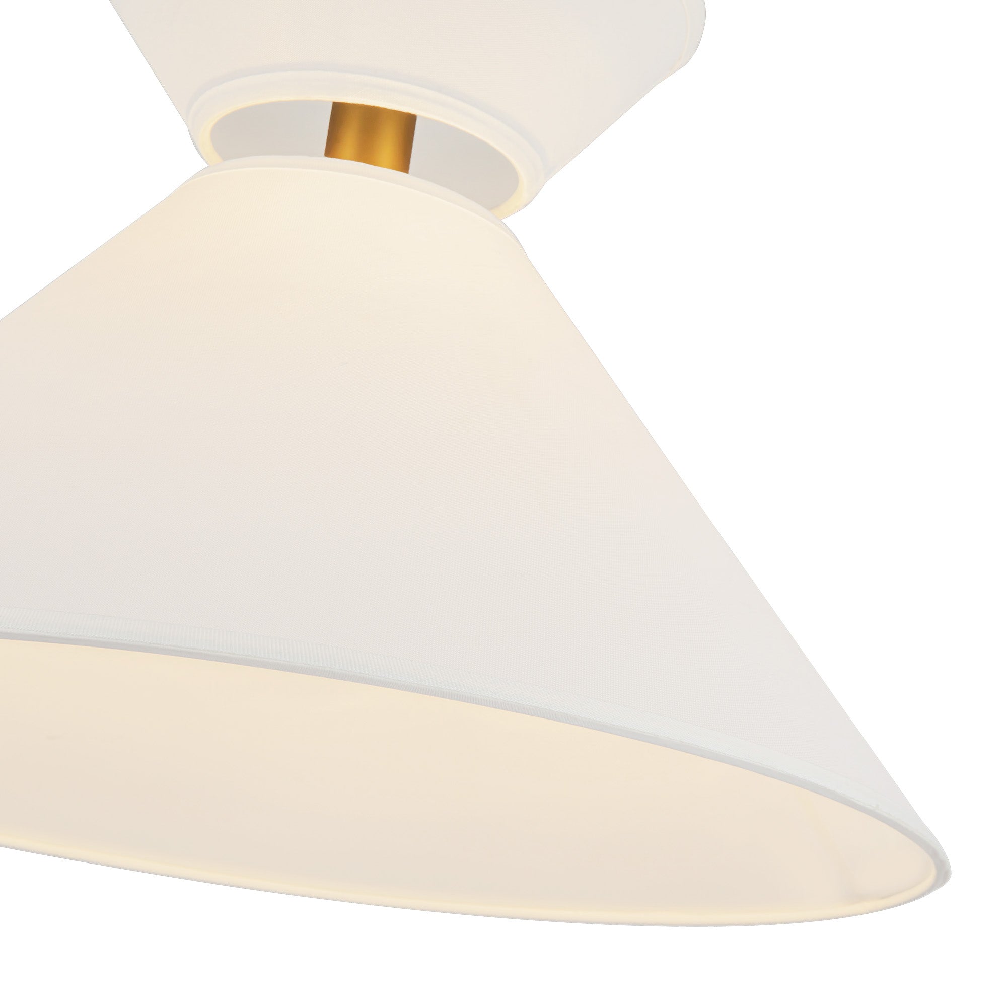 Chapelle 22-in Aged Gold/White Linen 1 Light Pendant