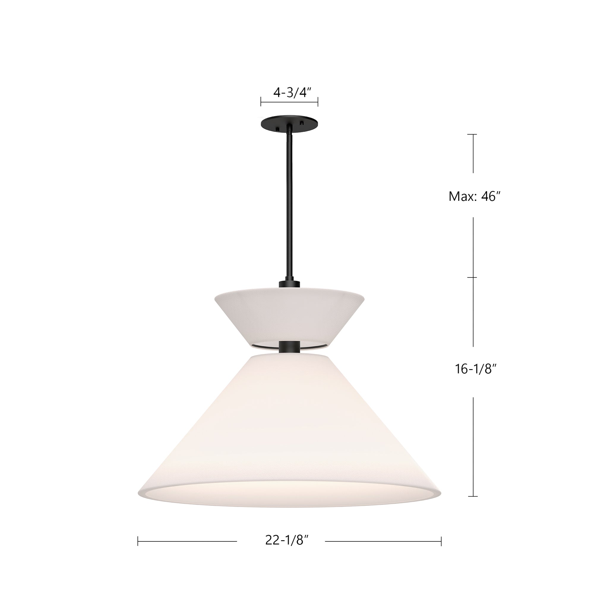 Chapelle 22-in Aged Gold/White Linen 1 Light Pendant