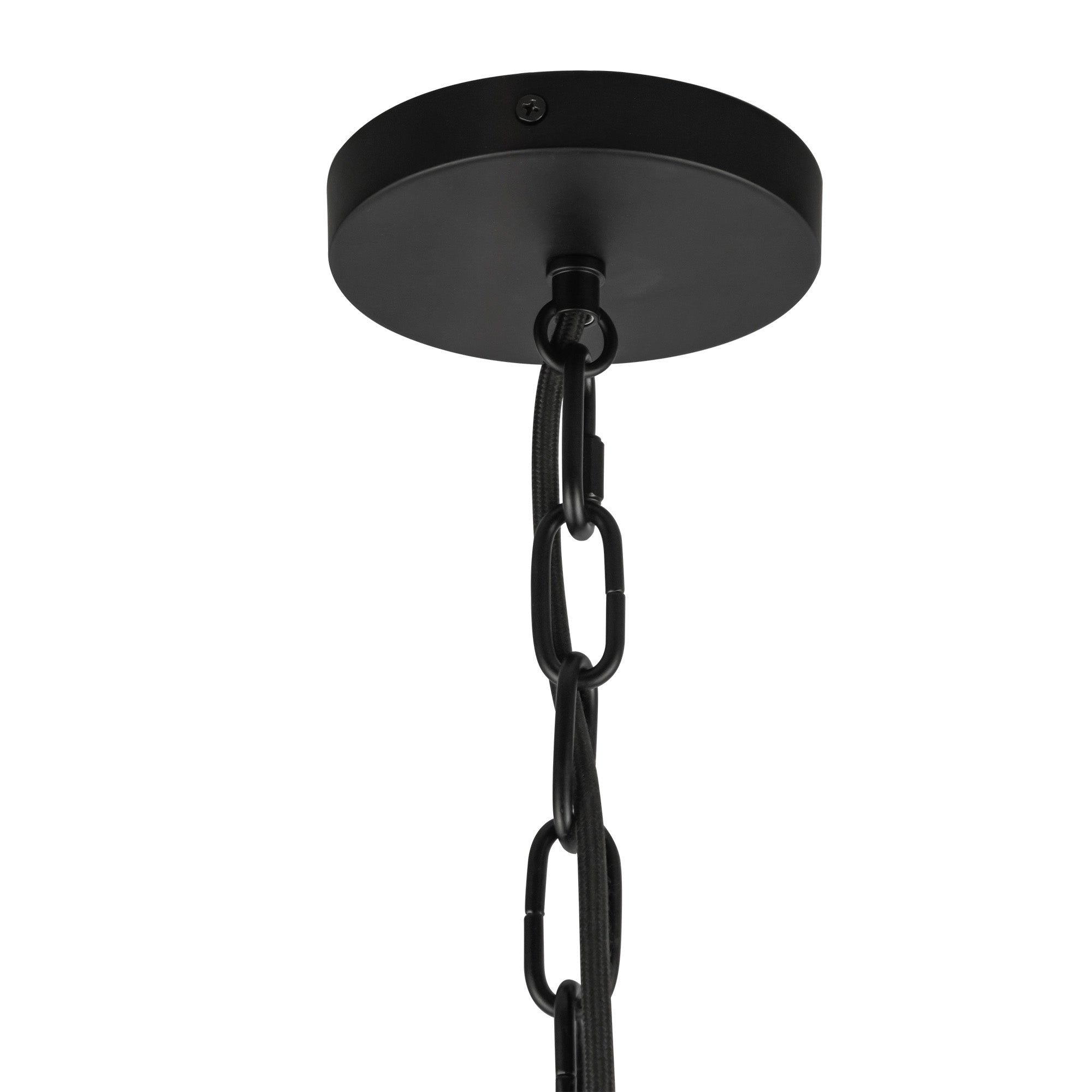 Cherise 12-in Matte Black/Glossy Ribbed Opal Glass Socket Pendant