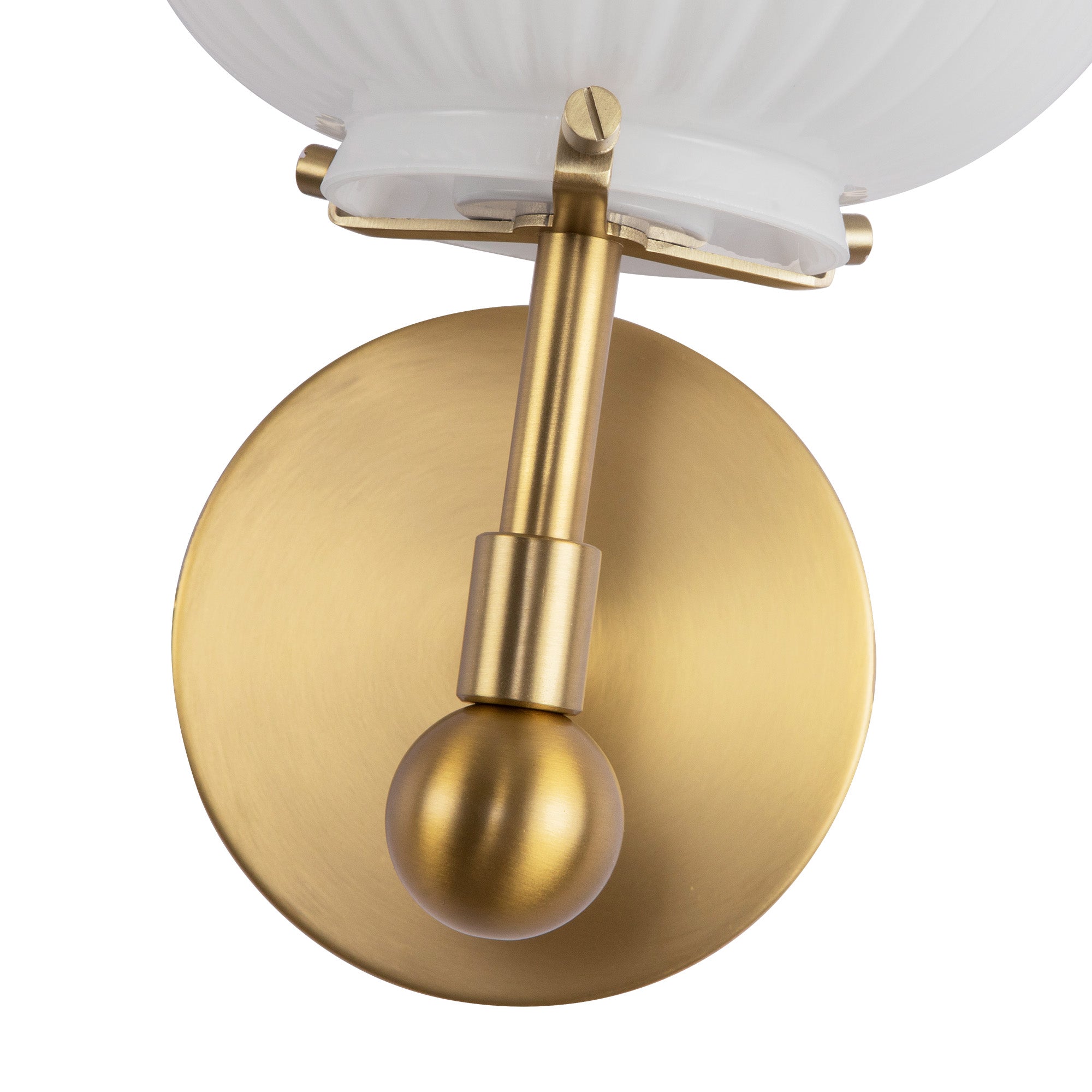 Cherise 7-in Brushed Gold/Glossy Ribbed Opal Glass Socket Wall/Vanity Light