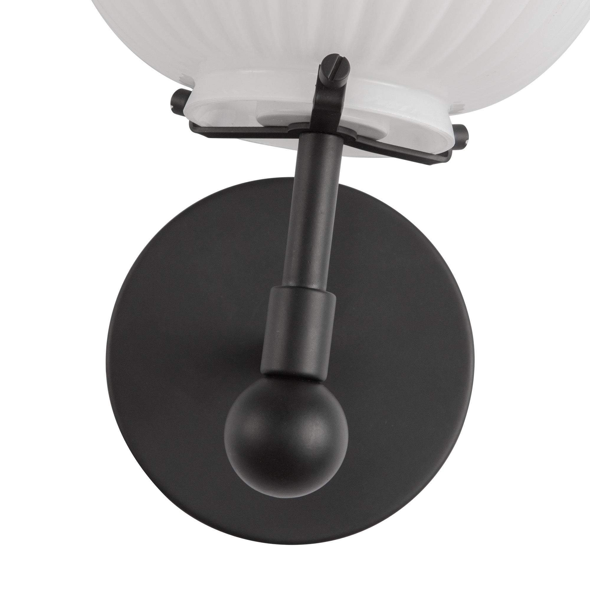 Cherise 7-in Matte Black/Glossy Ribbed Opal Glass Socket Wall/Vanity Light