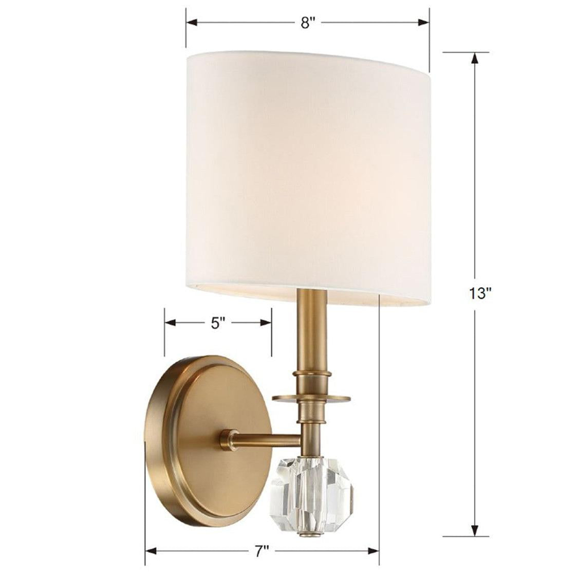 Crystorama Chimes CHI-211-AG – 8 Inch – 1 Light – Sconce – Aged Brass – Damp Rated